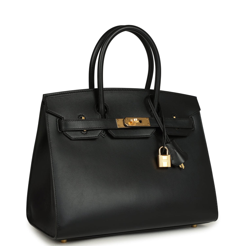 Birkin Sellier 30 Black Monsieur Gold Hardware Bag