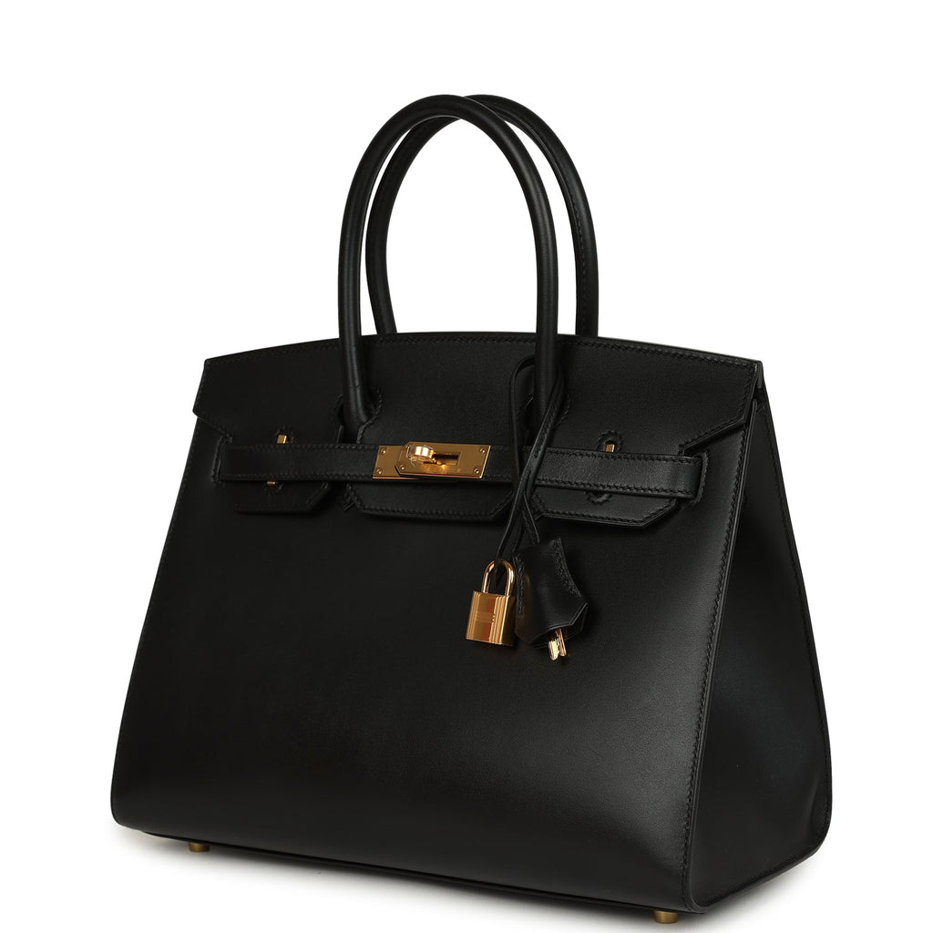 Birkin Sellier 30 Black Monsieur Gold Hardware Bag