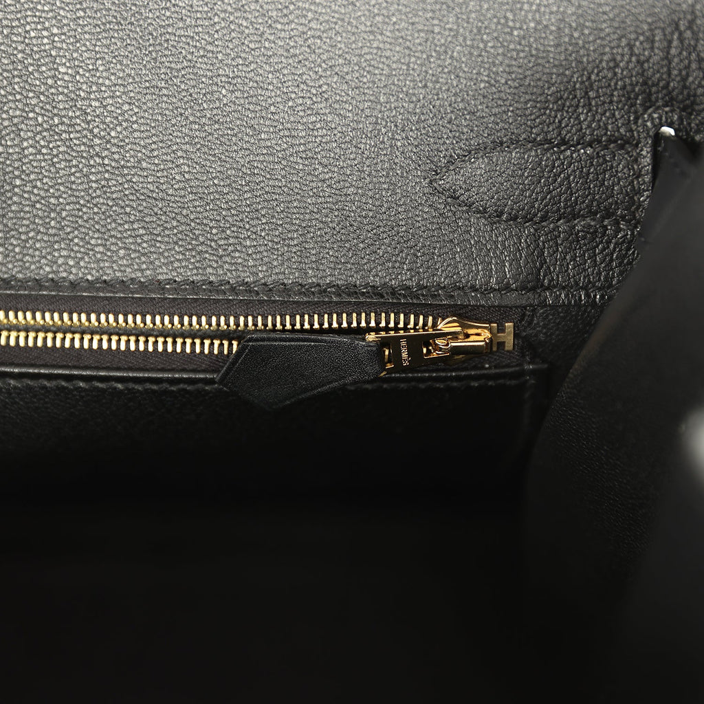 Birkin Sellier 30 Black Monsieur Gold Hardware Bag