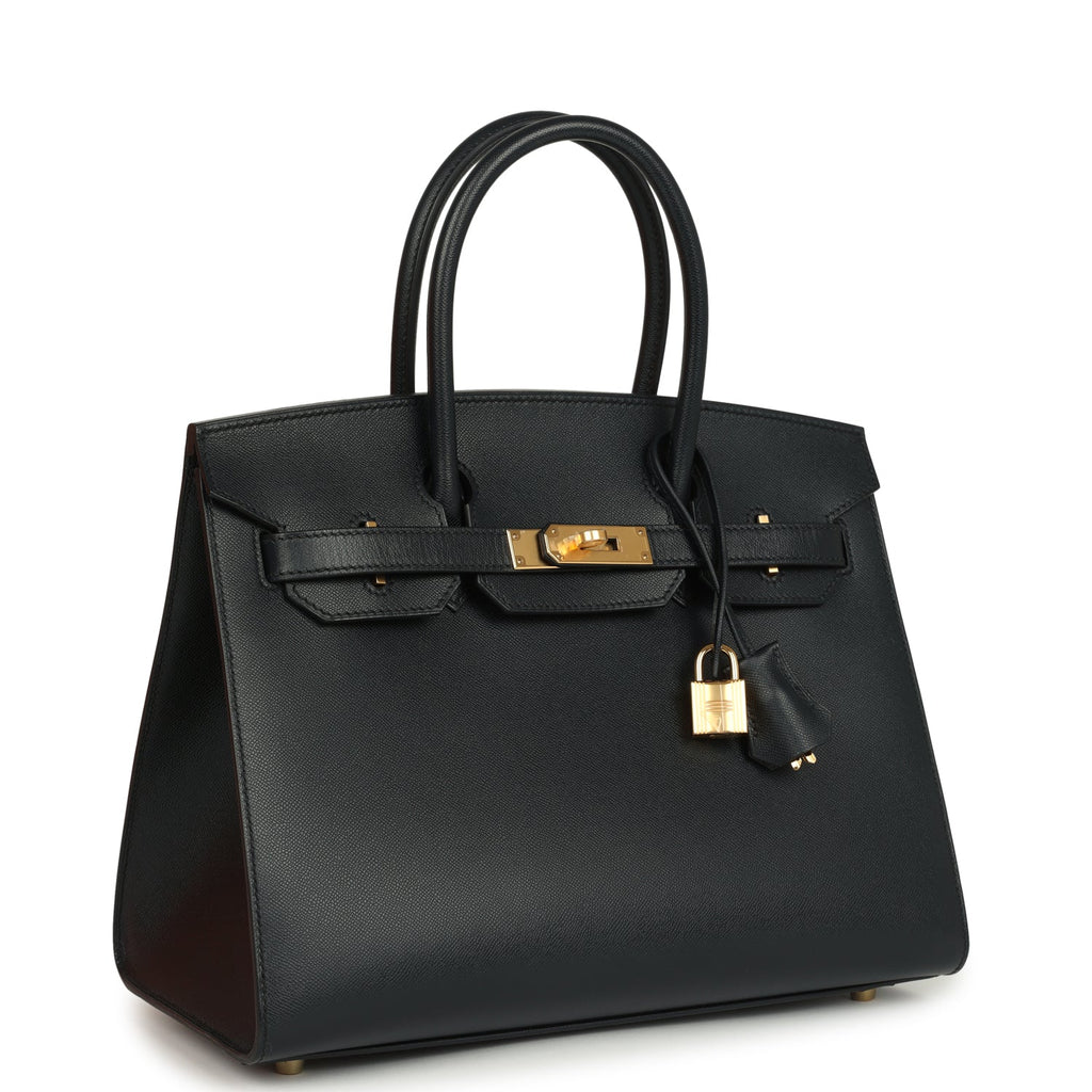 Birkin Sellier 30 Bleu Minuit Monsieur Gold Hardware Bag