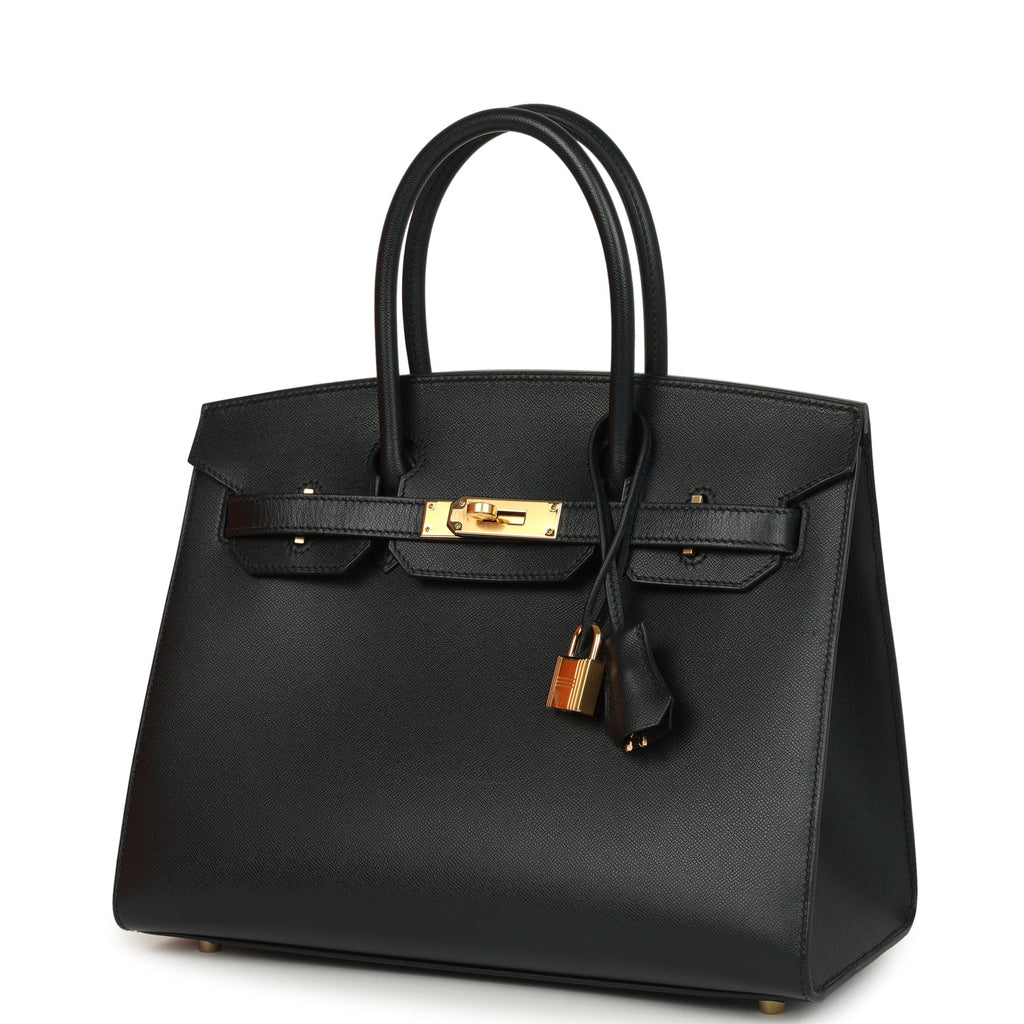 Birkin Sellier 30 Bleu Minuit Monsieur Gold Hardware Bag