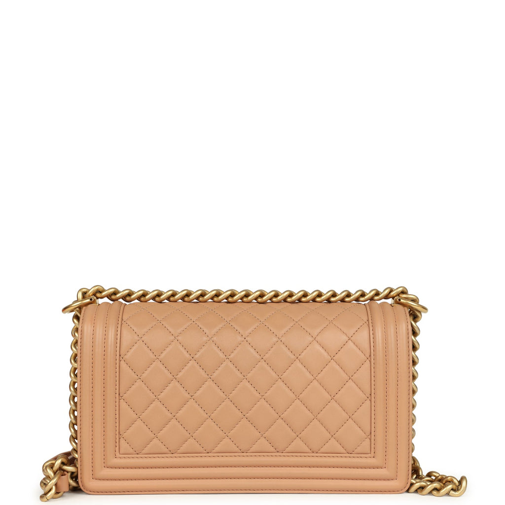 pre-owned-chanel-medium-boy-bag-dark-beige-lambskin-antique-gold-metal