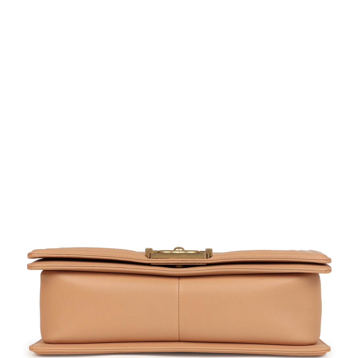 pre-owned-chanel-medium-boy-bag-dark-beige-lambskin-antique-gold-metal