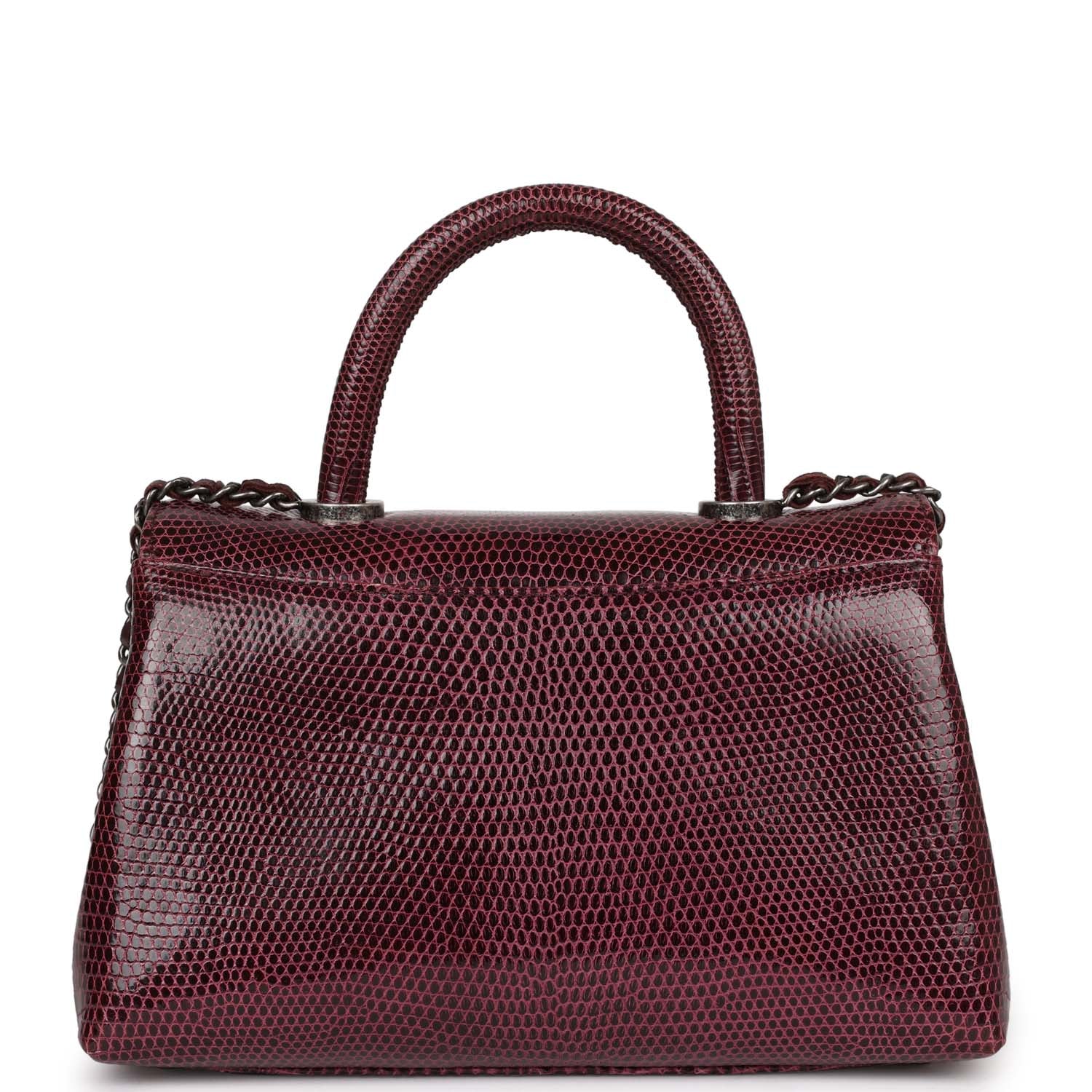 pre-owned-chanel-mini-coco-handle-burgundy-lizard-ruthenium-metal