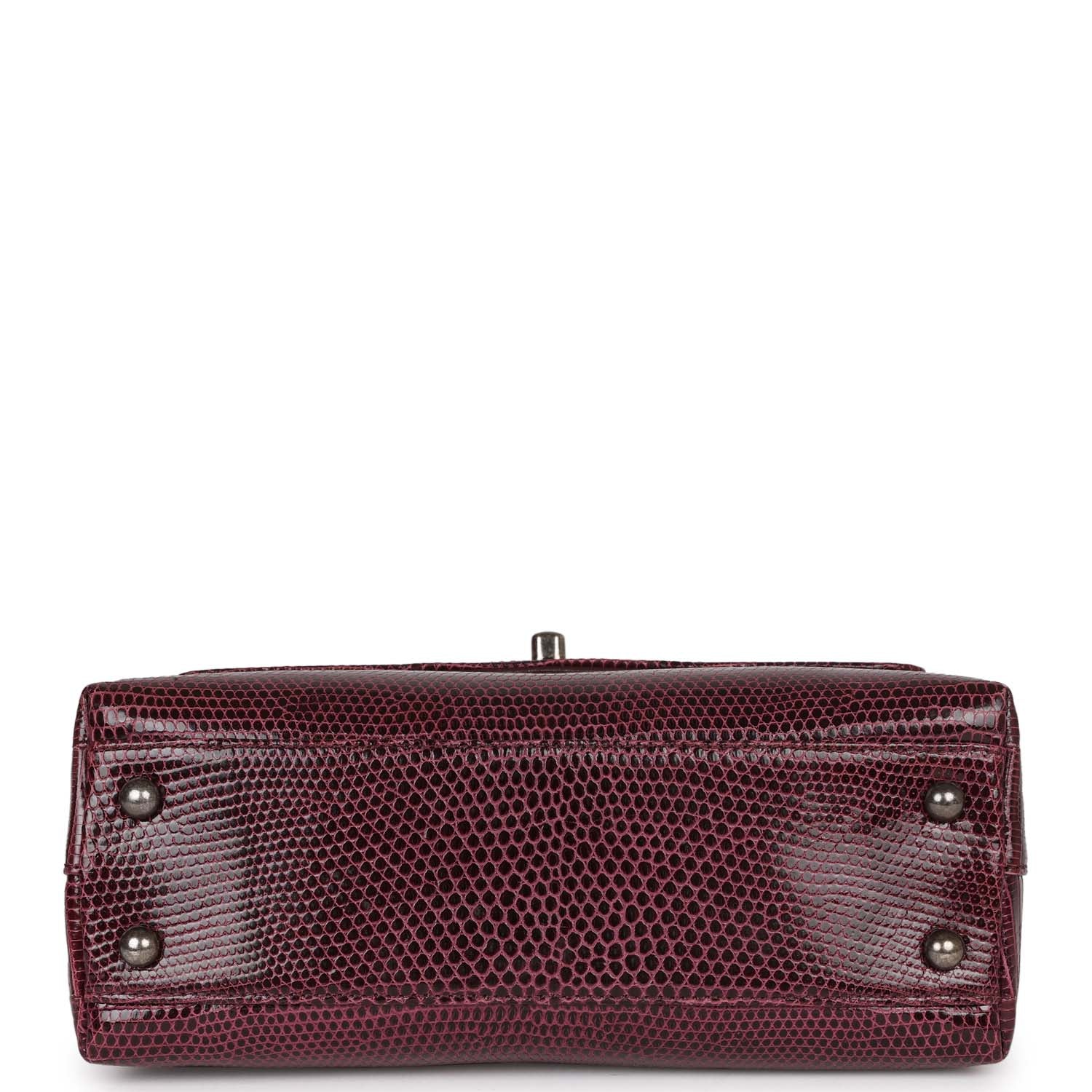 pre-owned-chanel-mini-coco-handle-burgundy-lizard-ruthenium-metal