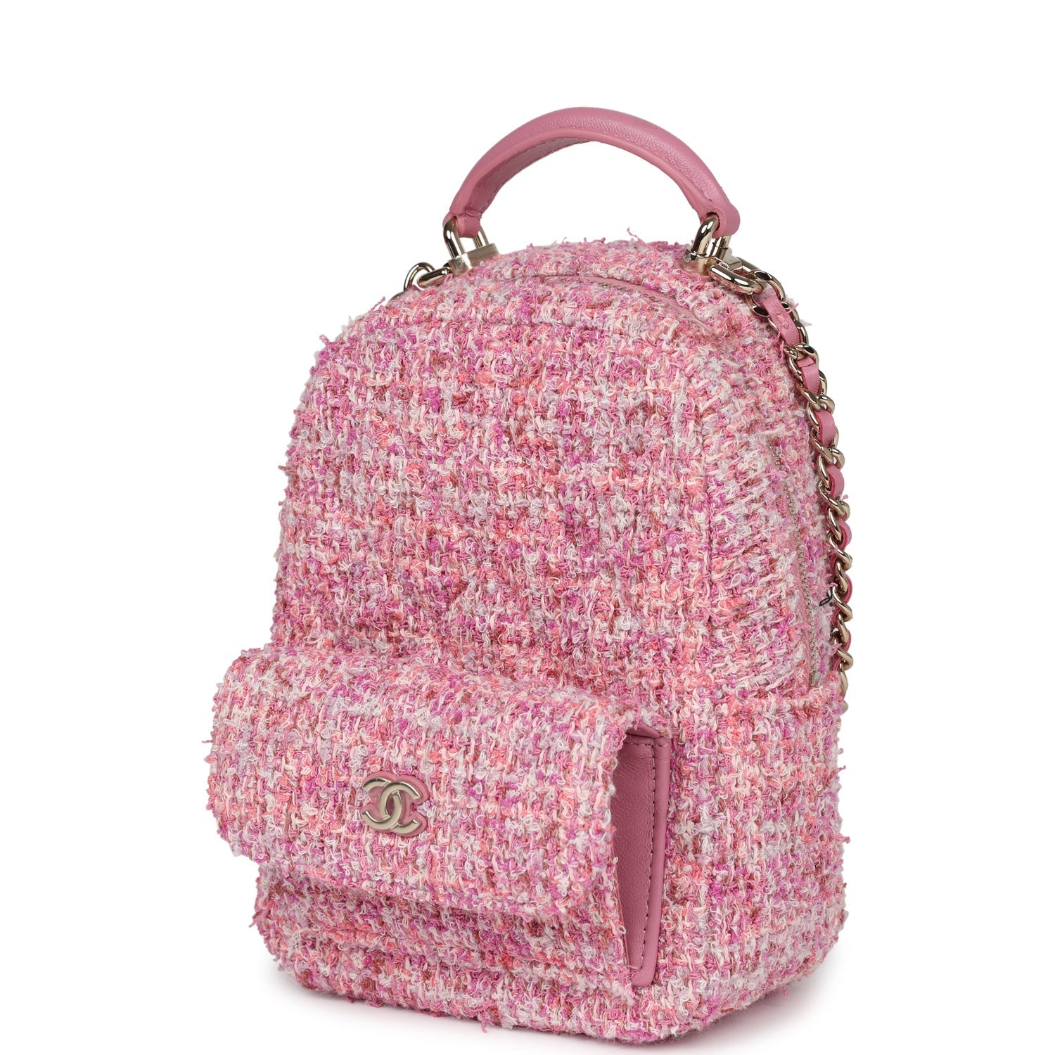 chanel-mini-phone-holder-backpack-with-chain-pink-multicolor-tweed-light-gold-metal
