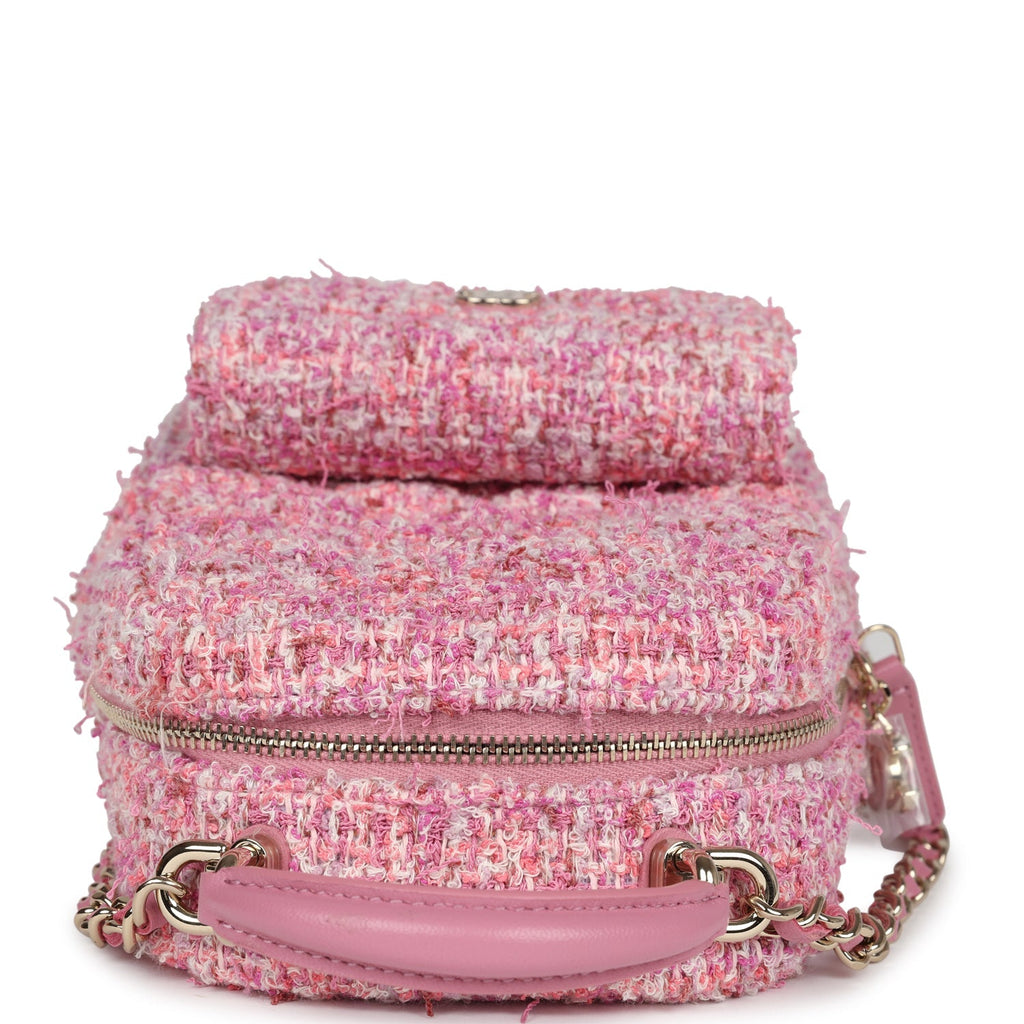 chanel-mini-phone-holder-backpack-with-chain-pink-multicolor-tweed-light-gold-metal