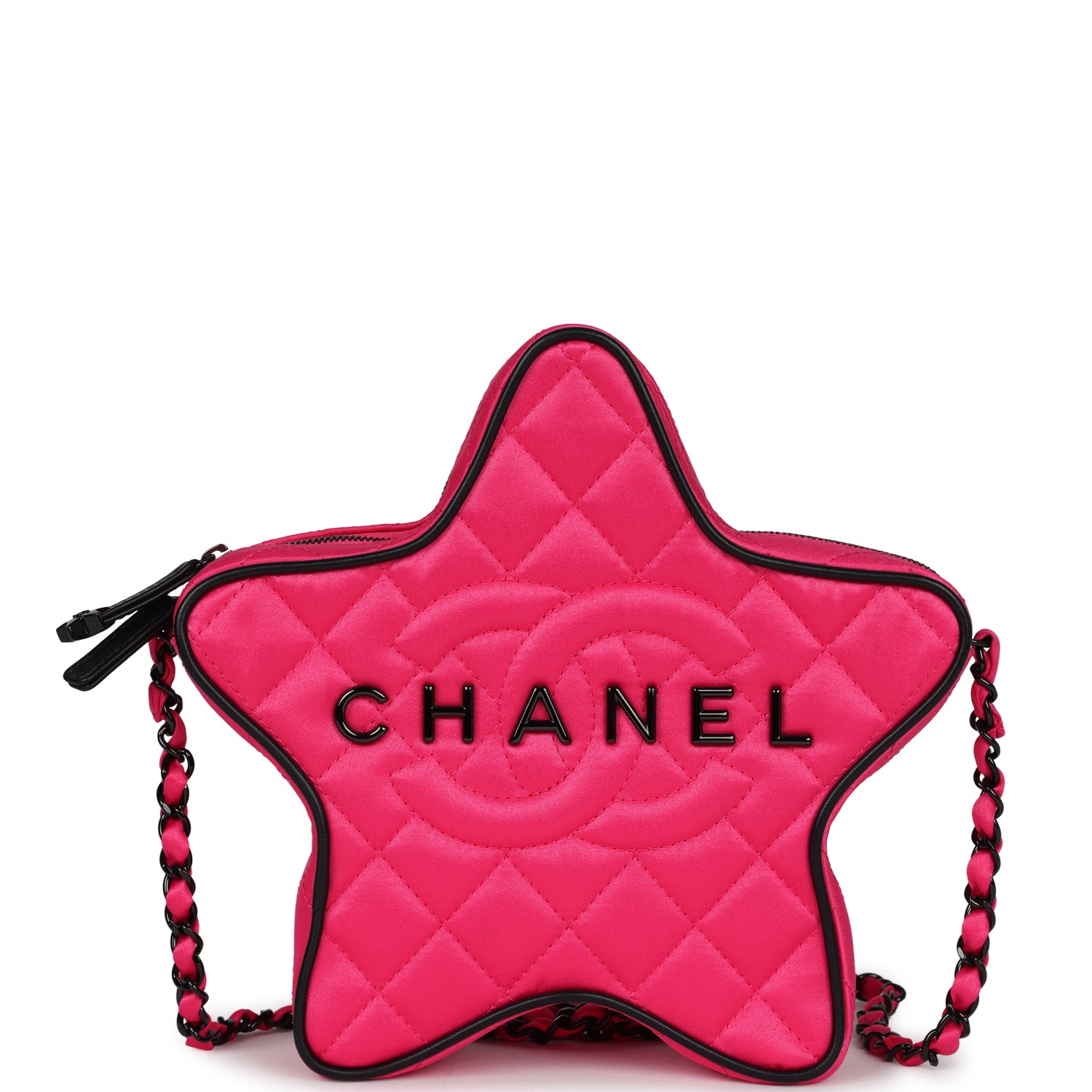 chanel-cc-star-bag-fuchsia-and-black-satin-black-metal-metal