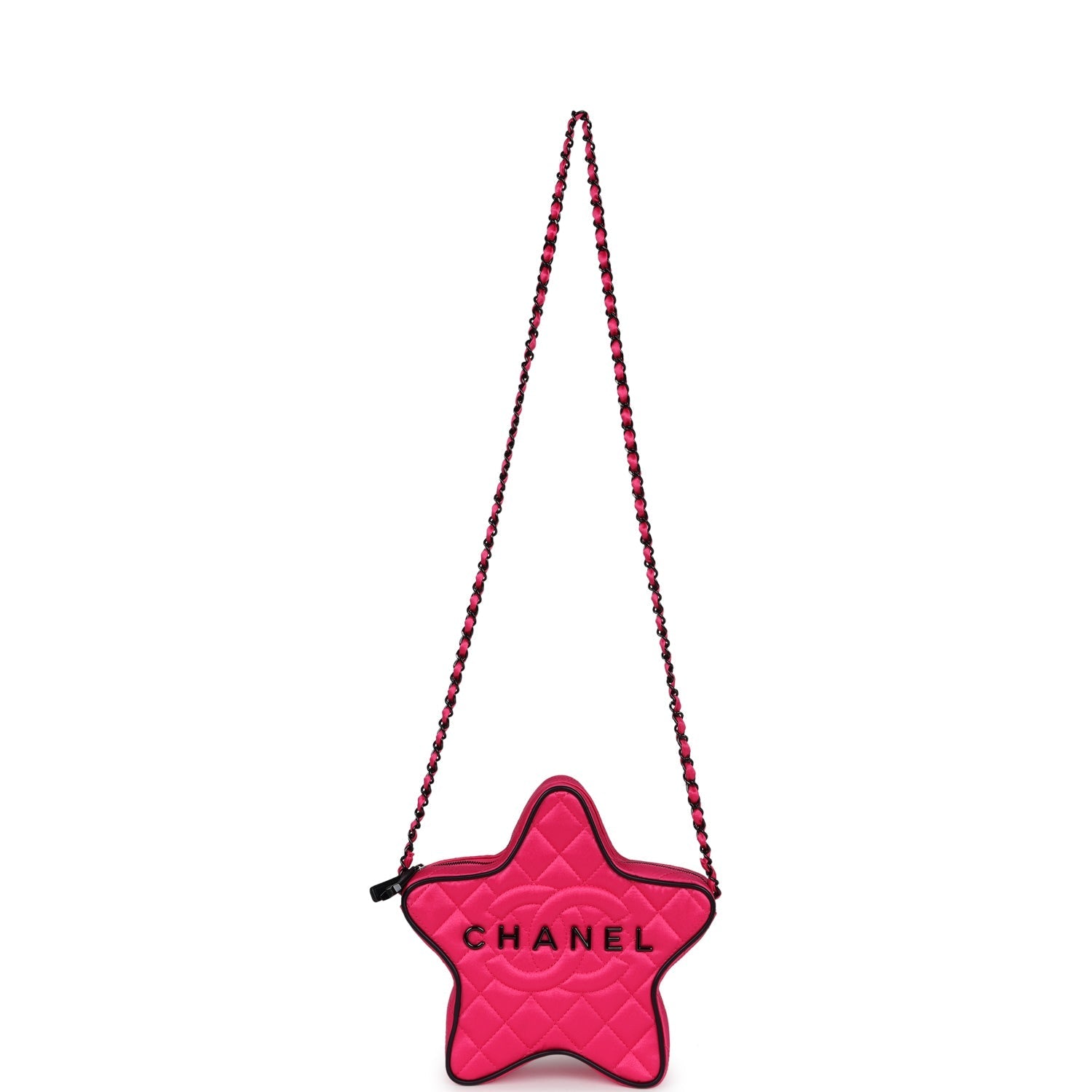 chanel-cc-star-bag-fuchsia-and-black-satin-black-metal-metal