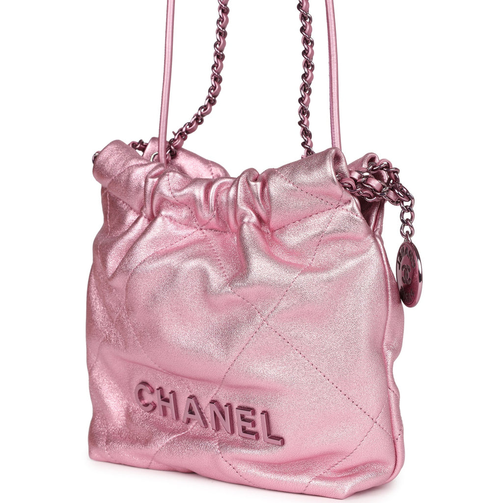 chanel-mini-22-bag-pink-metallic-lambskin-lacquered-metal-metal
