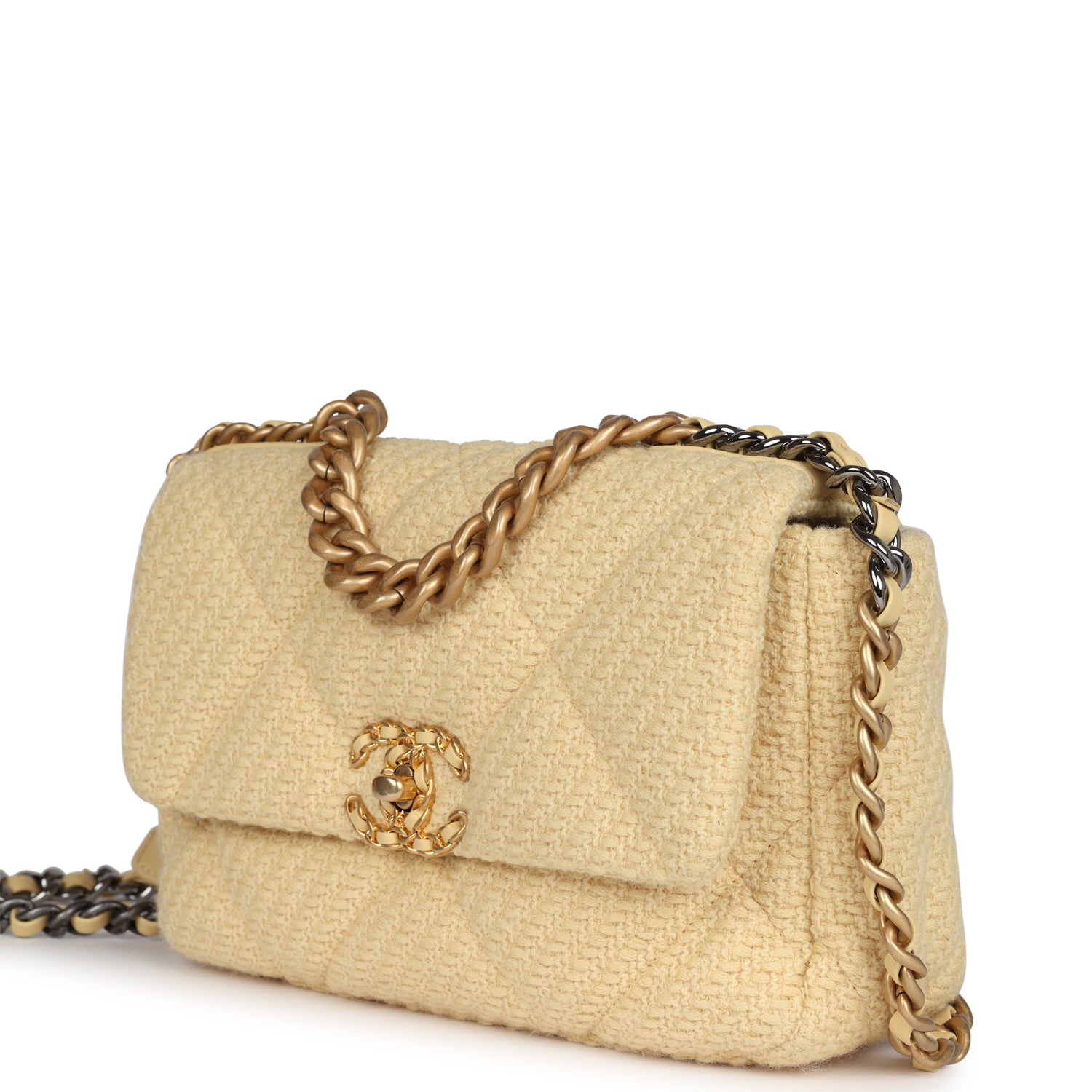chanel-medium-19-flap-bag-light-yellow-wool-mixed-metal-metal