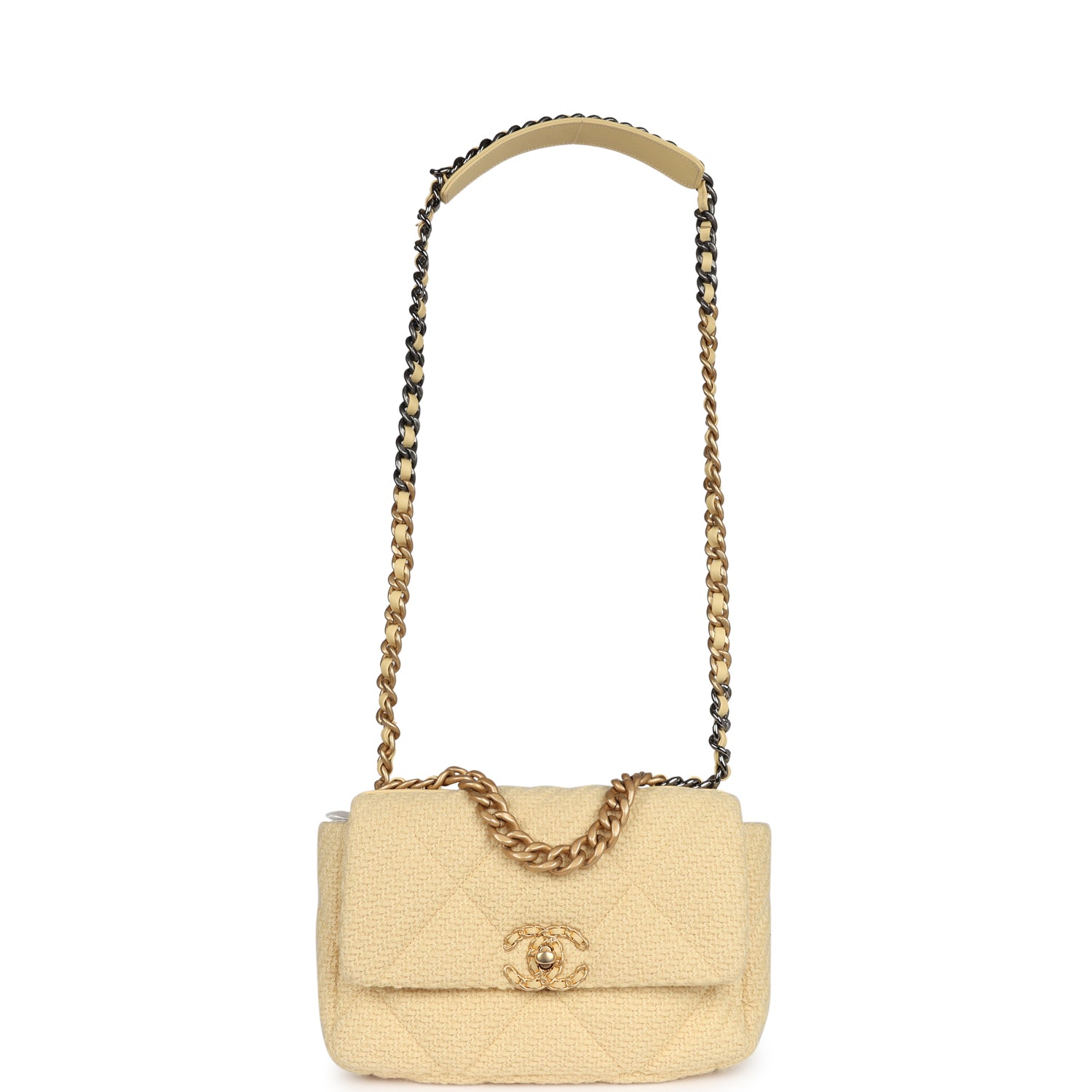 chanel-medium-19-flap-bag-light-yellow-wool-mixed-metal-metal