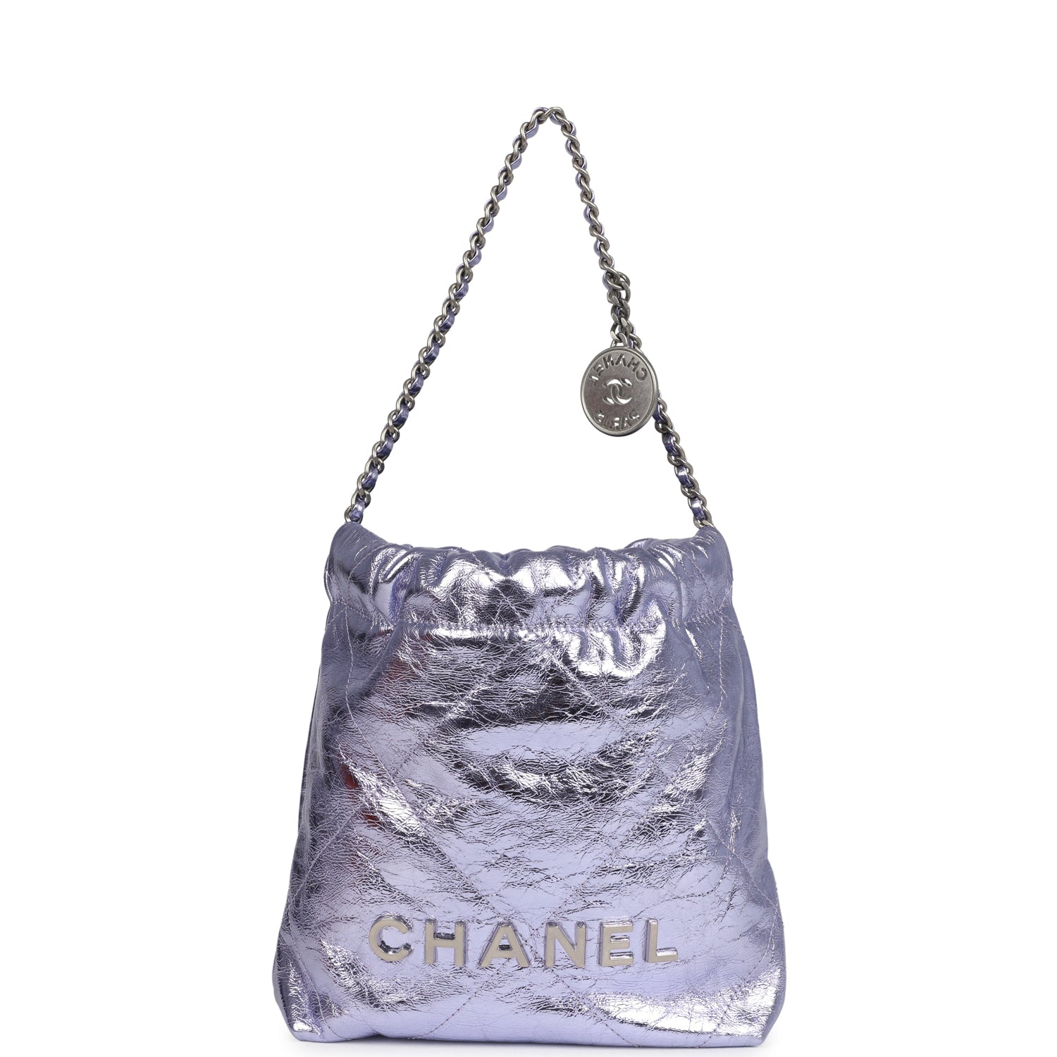 chanel-mini-22-bag-purple-metallic-calfskin-brushed-silver-metal