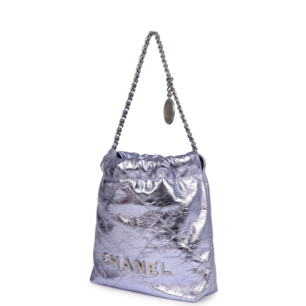 chanel-mini-22-bag-purple-metallic-calfskin-brushed-silver-metal