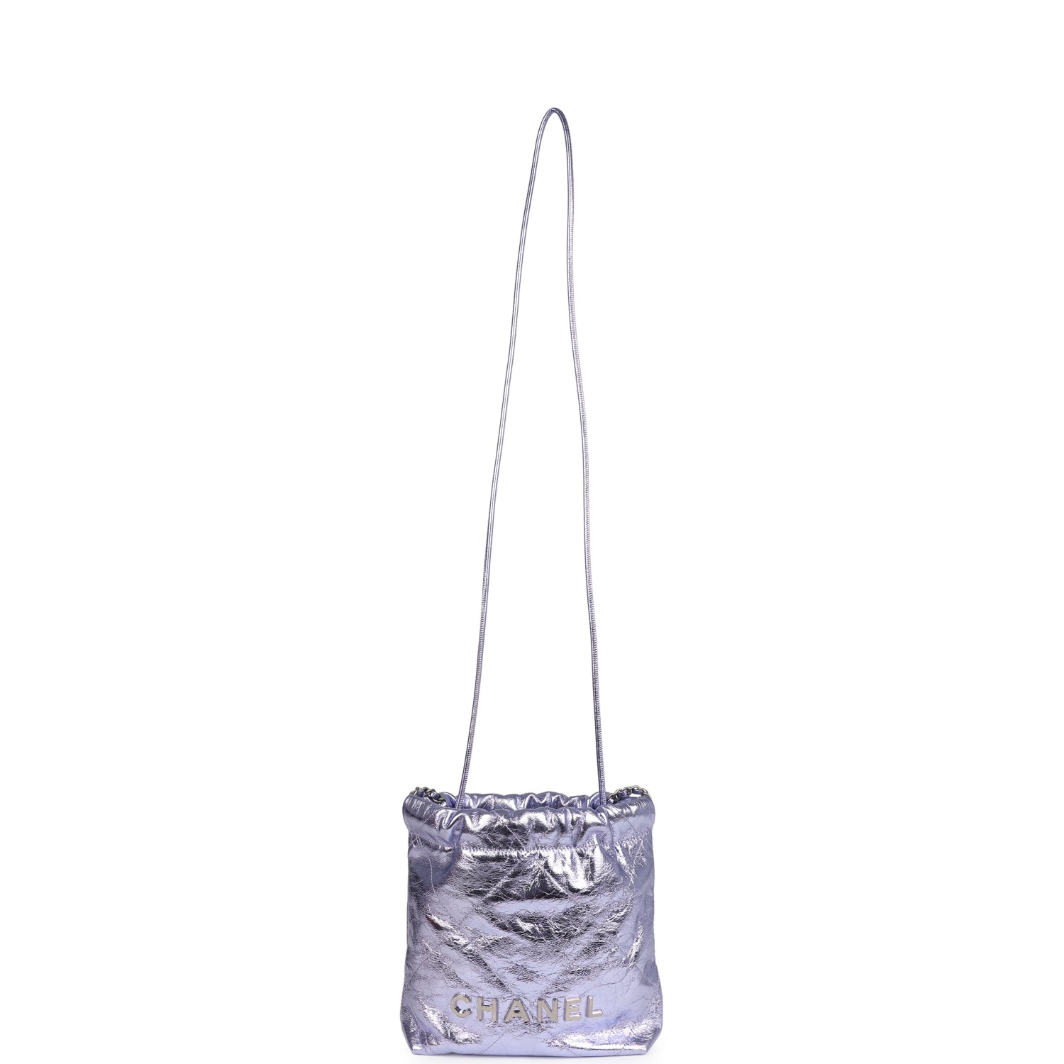 chanel-mini-22-bag-purple-metallic-calfskin-brushed-silver-metal