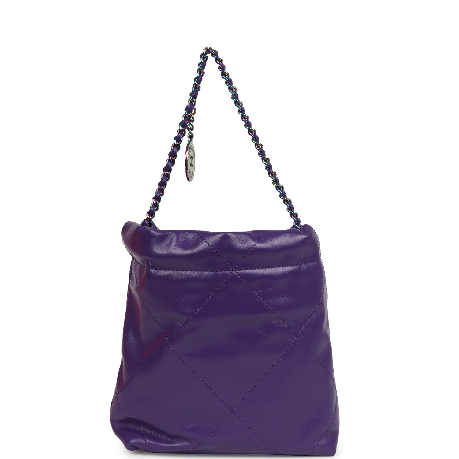 chanel-mini-22-bag-dark-purple-lambskin-rainbow-metal