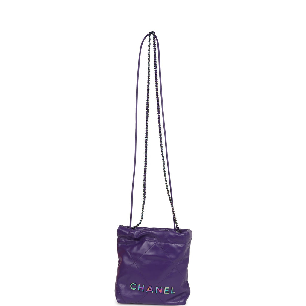chanel-mini-22-bag-dark-purple-lambskin-rainbow-metal