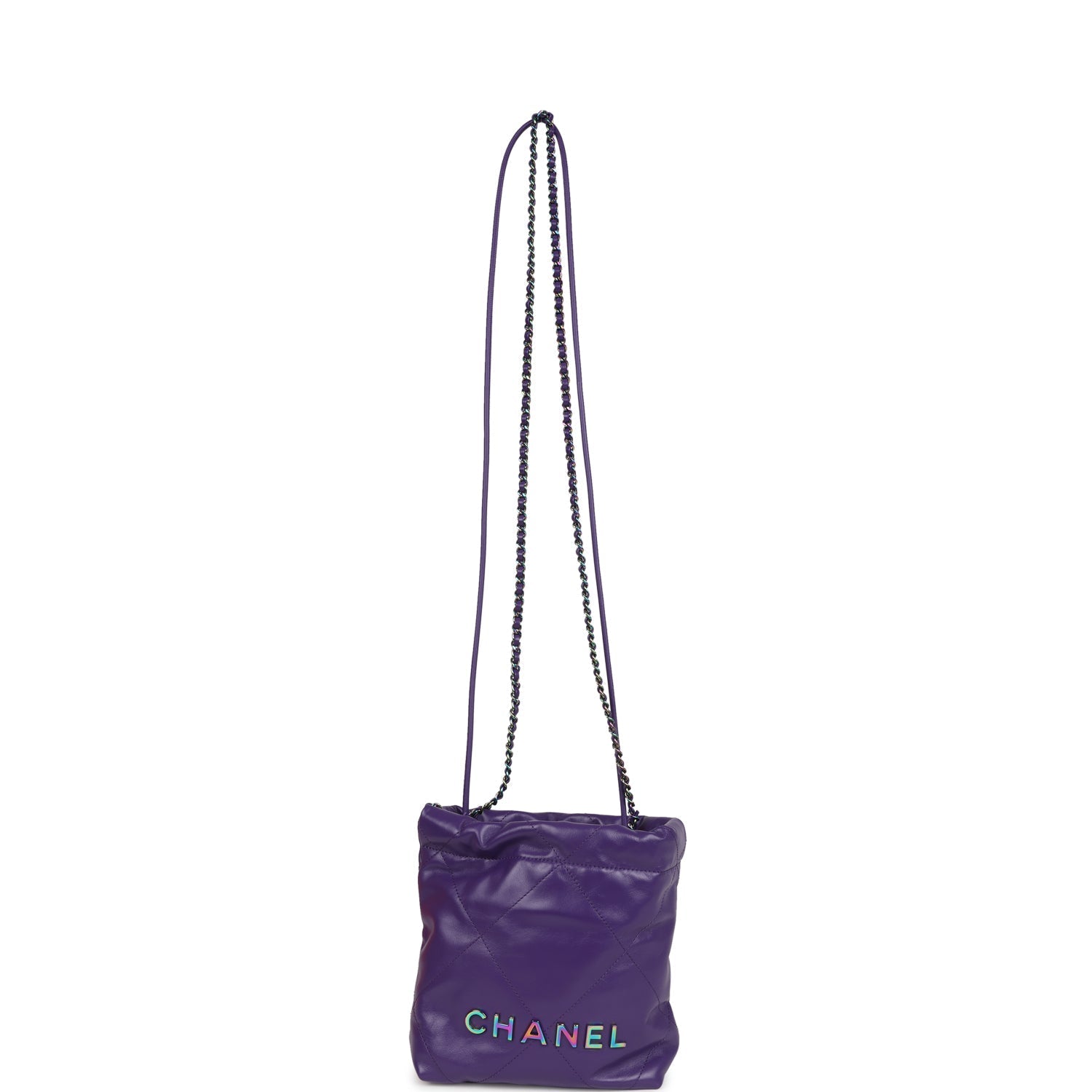 chanel-mini-22-bag-dark-purple-lambskin-rainbow-metal
