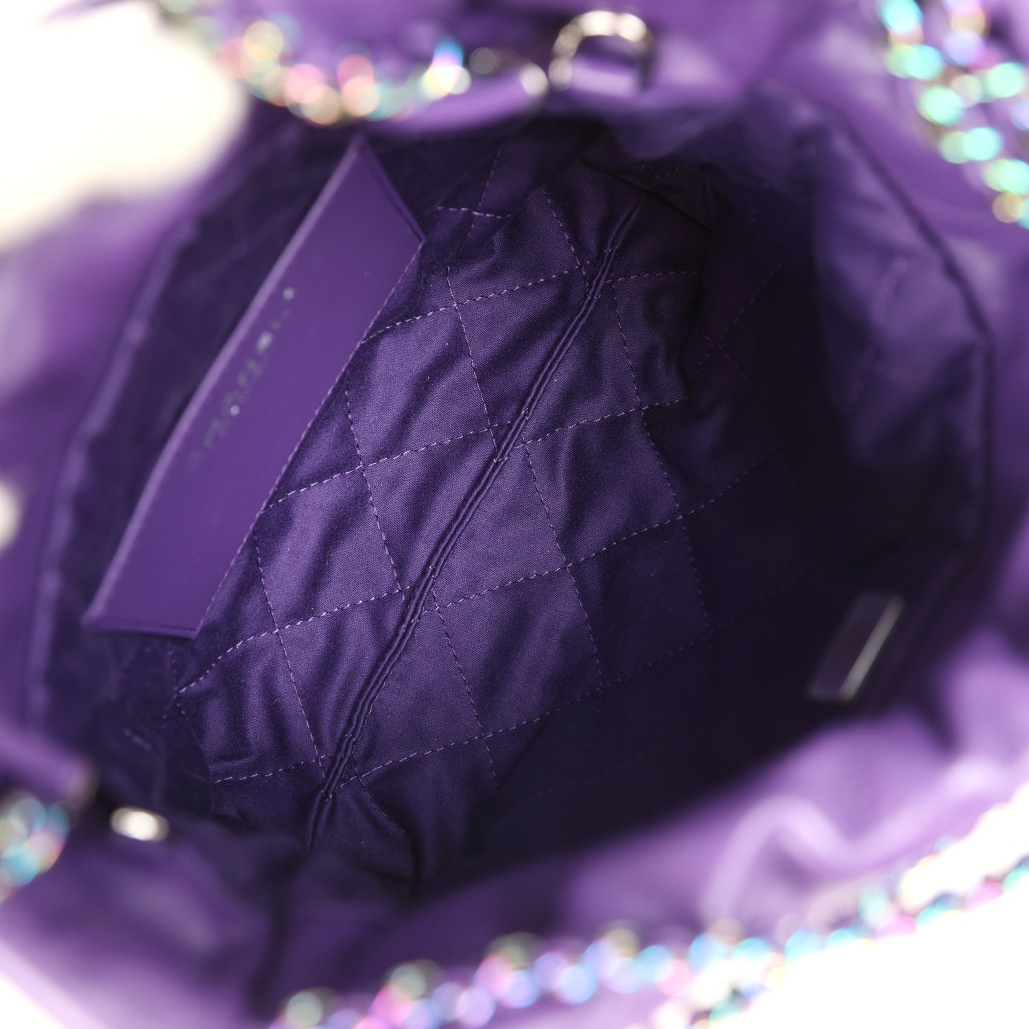 chanel-mini-22-bag-dark-purple-lambskin-rainbow-metal