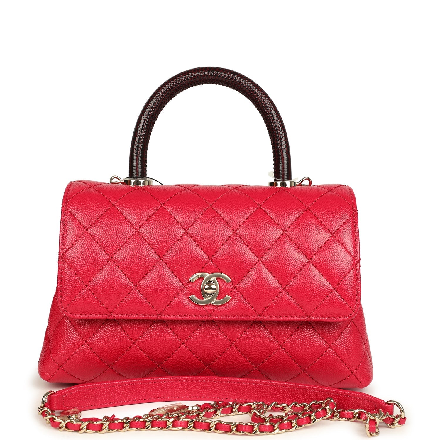 chanel-mini-coco-top-handle-flap-bag-dark-red-shiny-caviar-and-burgundy-lizard-light-gold-metal