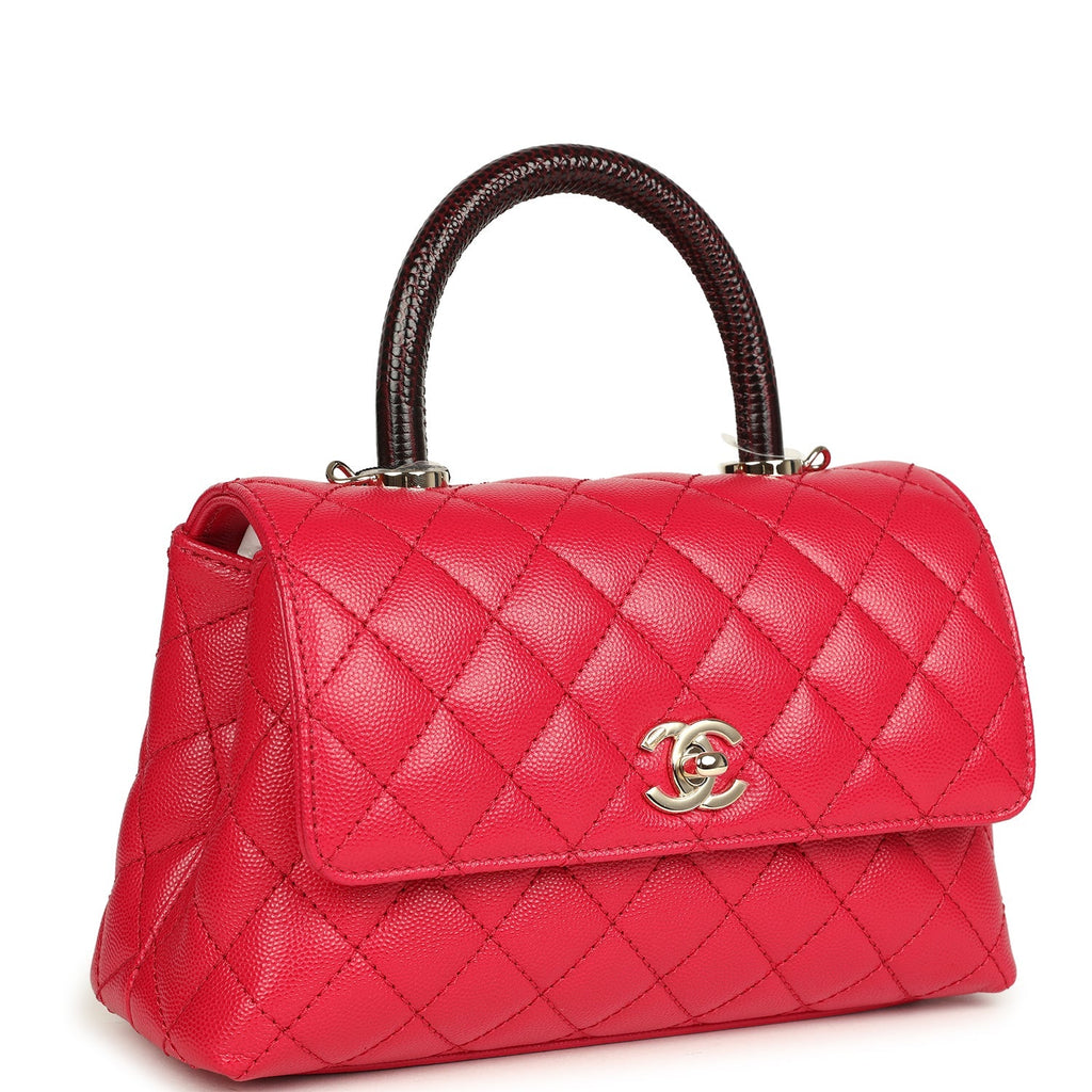 chanel-mini-coco-top-handle-flap-bag-dark-red-shiny-caviar-and-burgundy-lizard-light-gold-metal