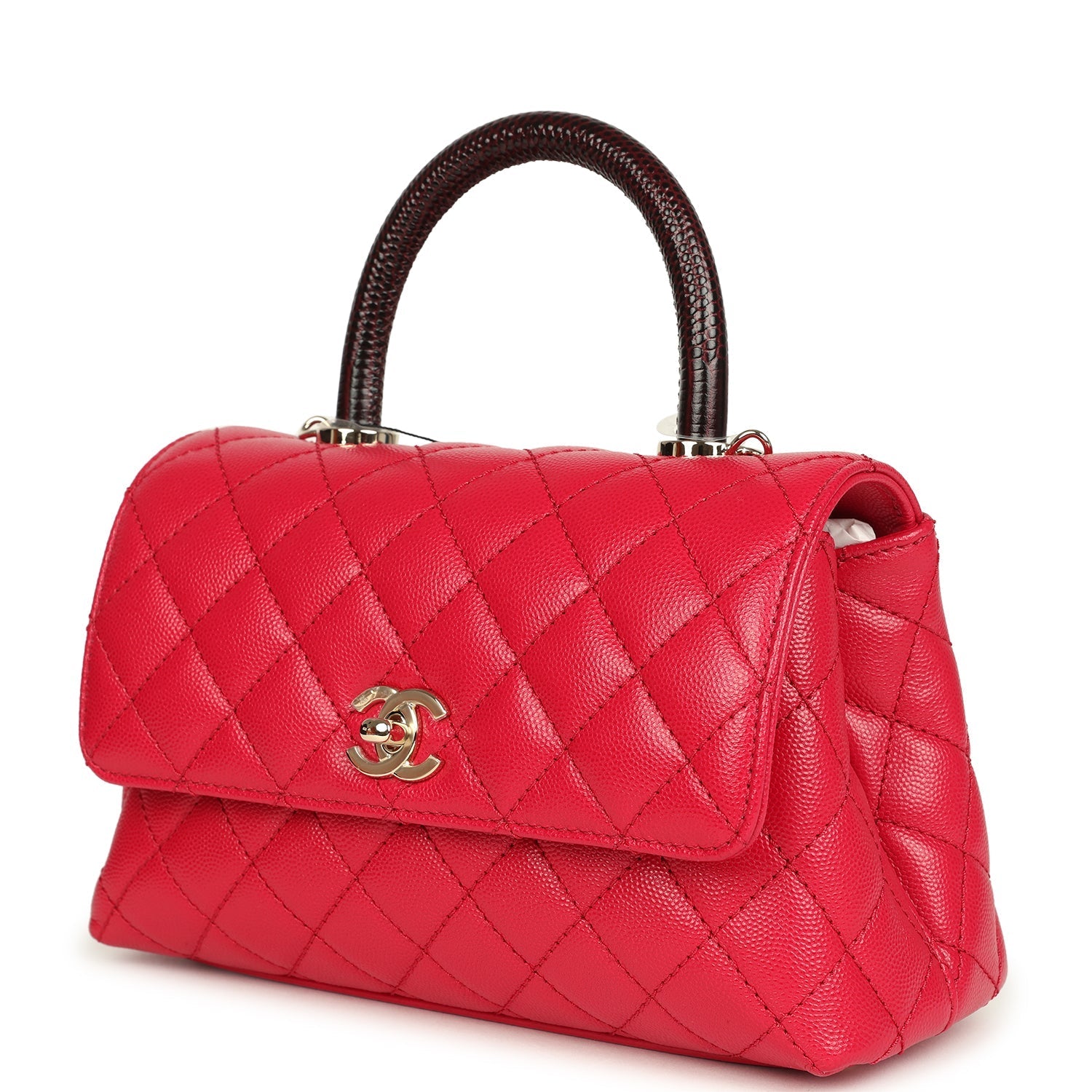 chanel-mini-coco-top-handle-flap-bag-dark-red-shiny-caviar-and-burgundy-lizard-light-gold-metal
