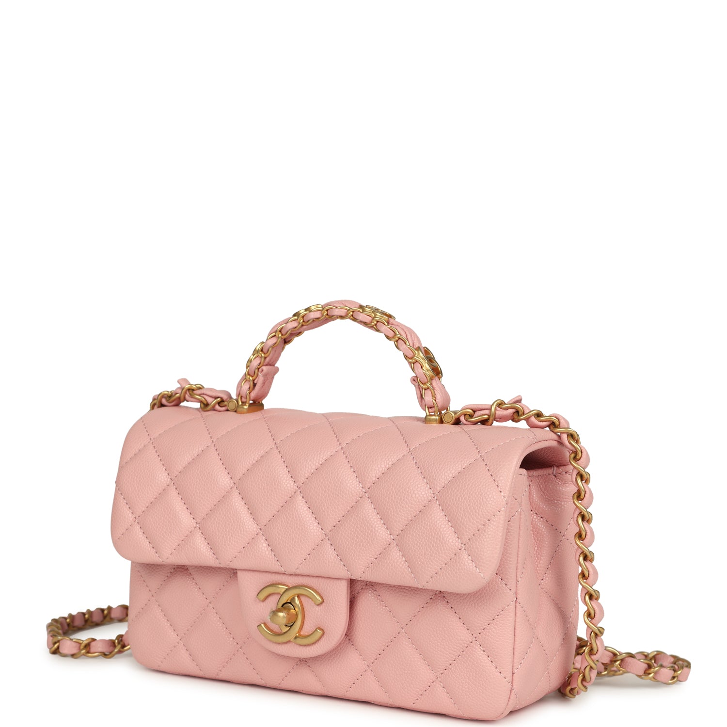 chanel-mini-rectangular-flap-bag-with-cc-top-handle-pink-shiny-caviar-antique-gold-metal