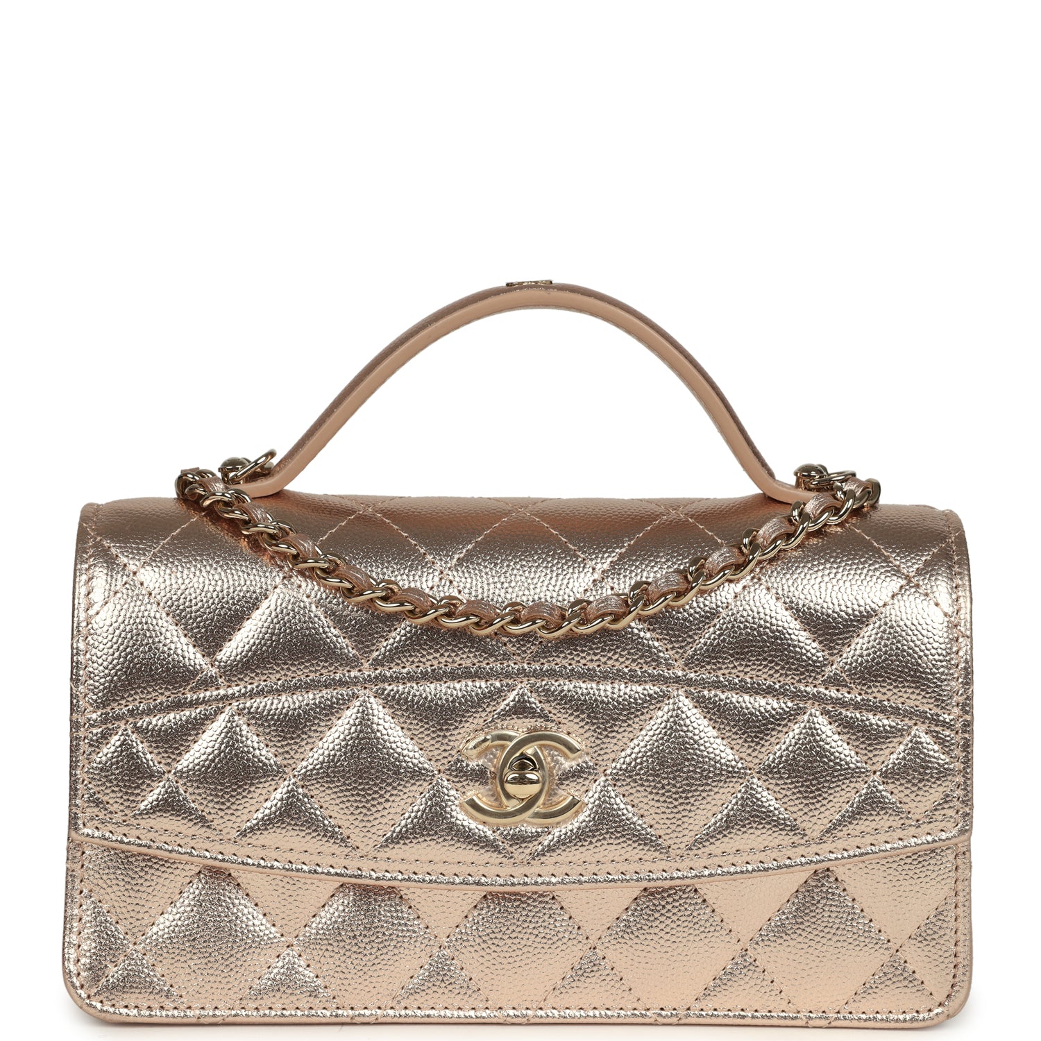 chanel-top-handle-wallet-on-chain-woc-metallic-copper-shiny-caviar-light-gold-metal