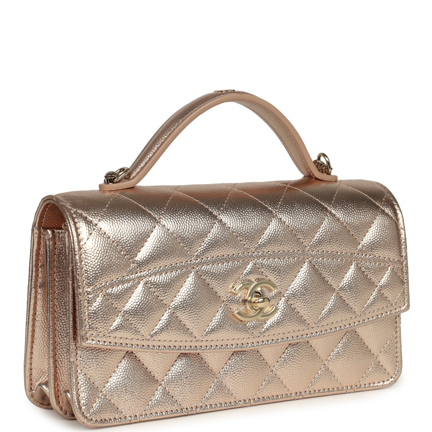 chanel-top-handle-wallet-on-chain-woc-metallic-copper-shiny-caviar-light-gold-metal