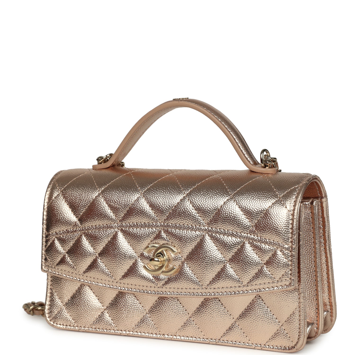 chanel-top-handle-wallet-on-chain-woc-metallic-copper-shiny-caviar-light-gold-metal