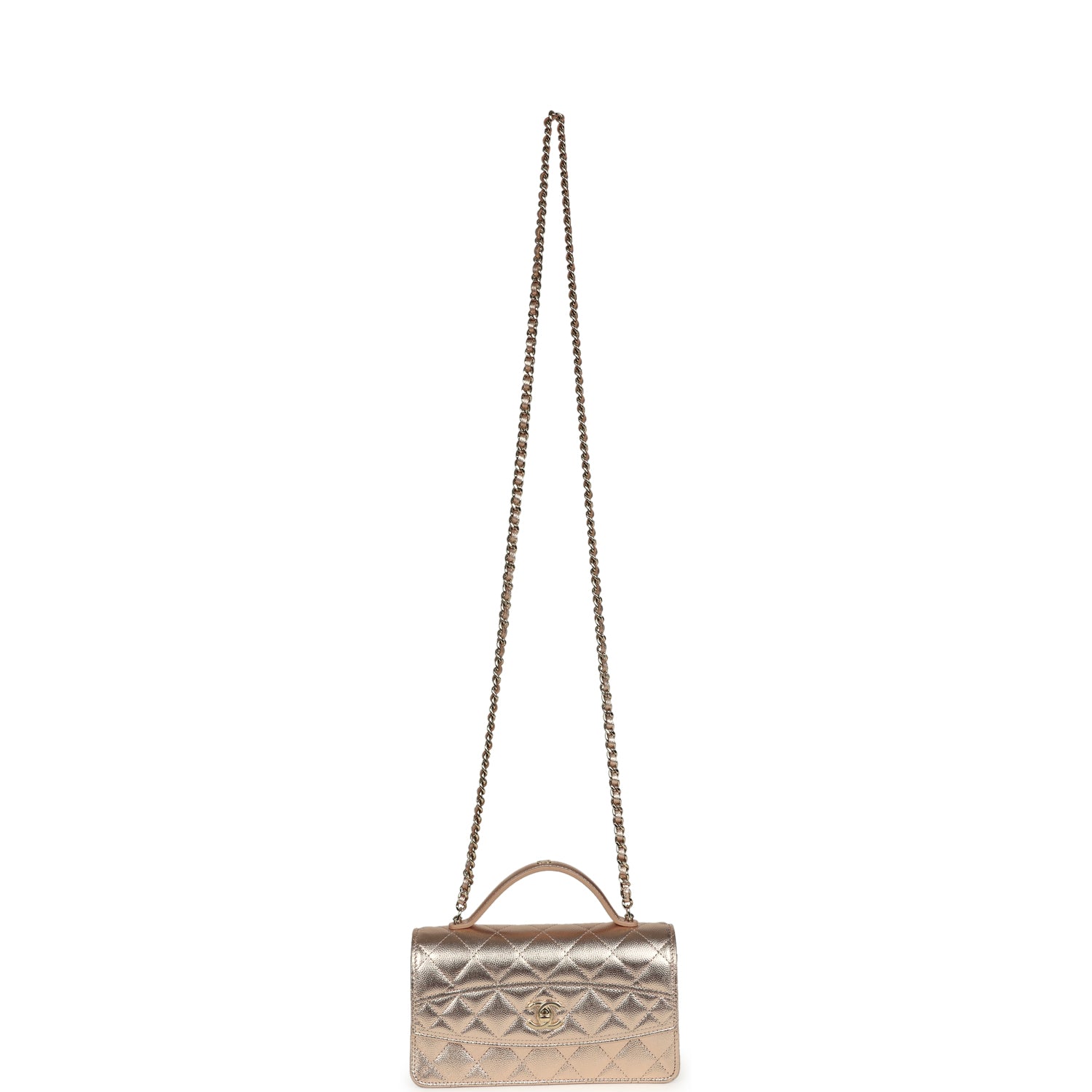 chanel-top-handle-wallet-on-chain-woc-metallic-copper-shiny-caviar-light-gold-metal