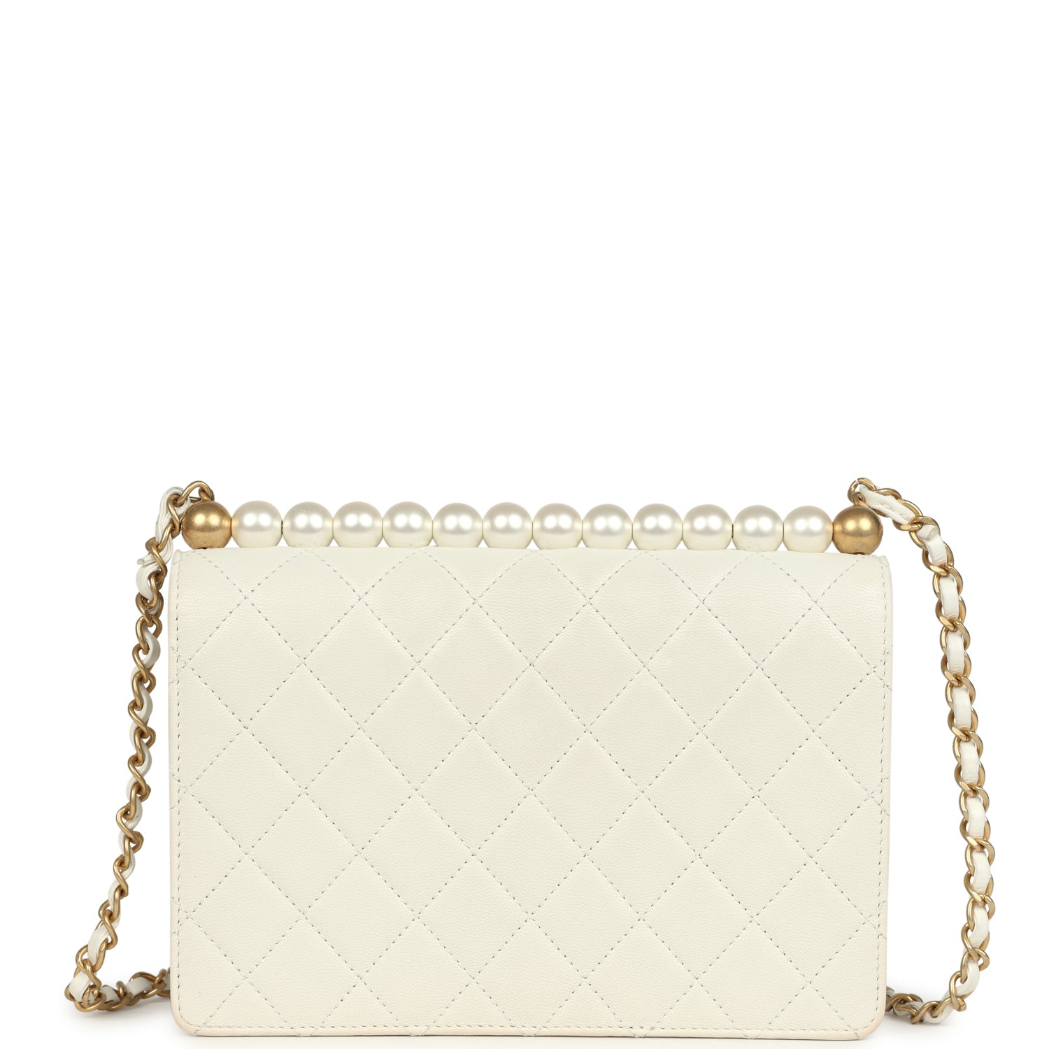 preowned-chanel-small-chic-pearls-flap-bag-white-calfskin-antique-gold-metal