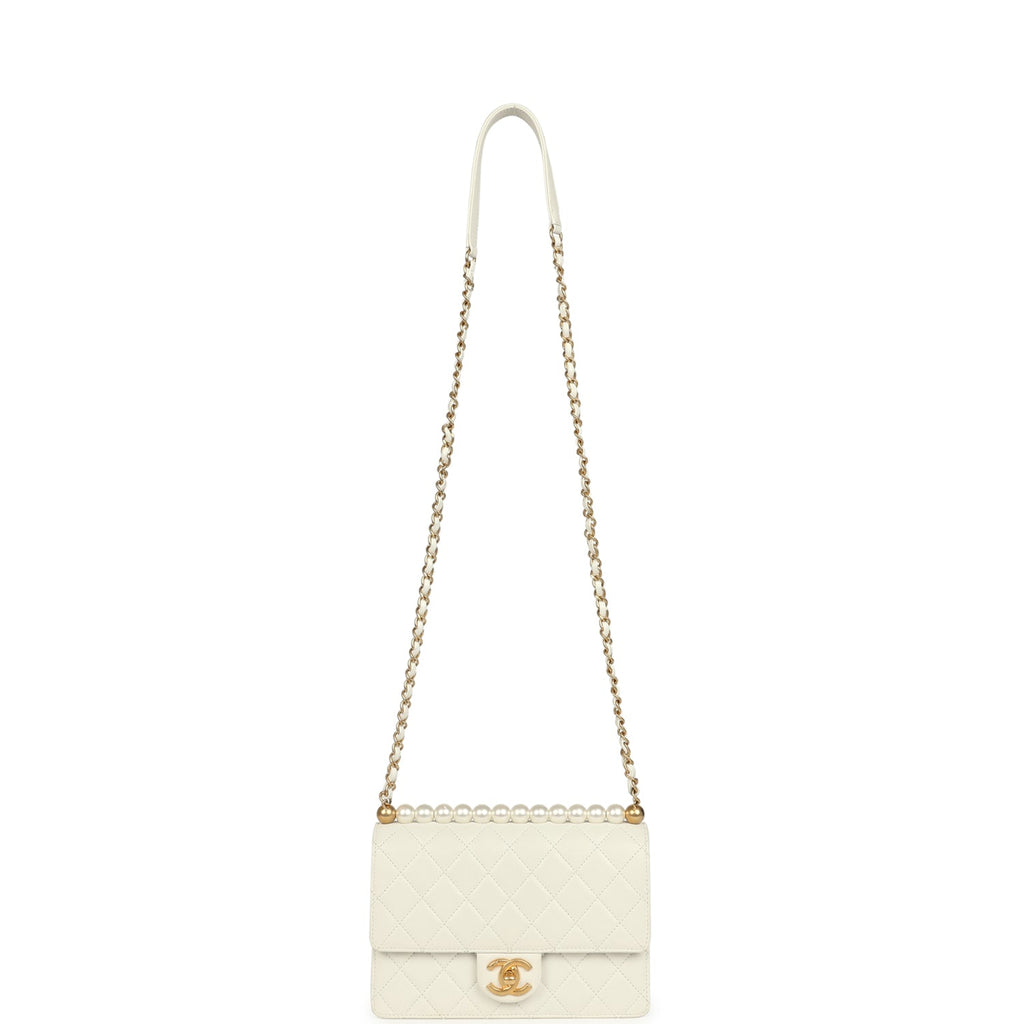 preowned-chanel-small-chic-pearls-flap-bag-white-calfskin-antique-gold-metal