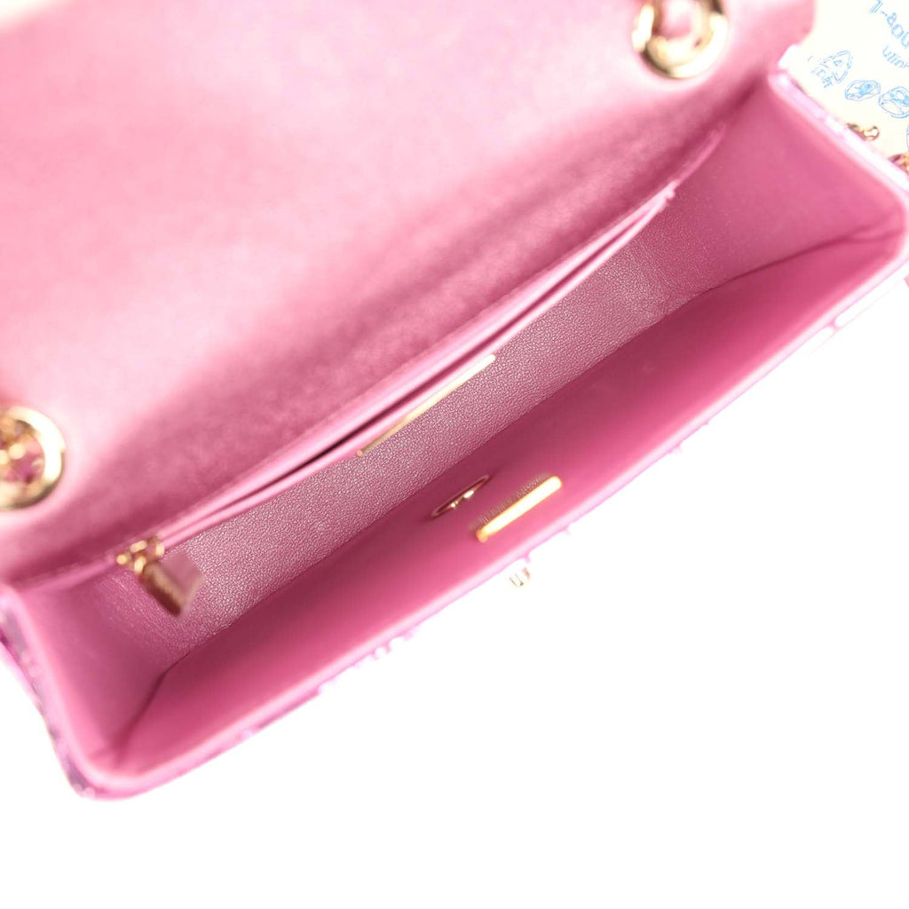 pre-owned-chanel-mini-flap-bag-and-star-coin-purse-pink-mirror-calfskin-and-metallic-calfskin-light-gold-metal
