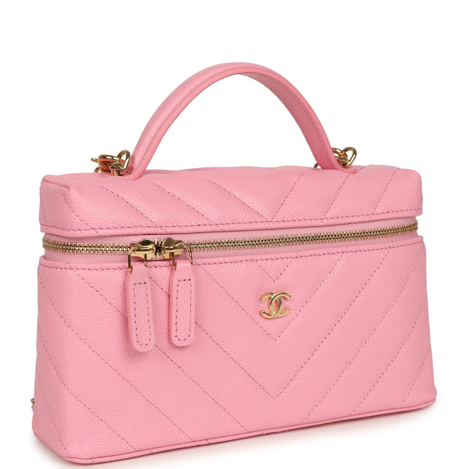 chanel-sleek-chevron-top-handle-long-vanity-case-with-chain-pink-shiny-caviar-gold-metal