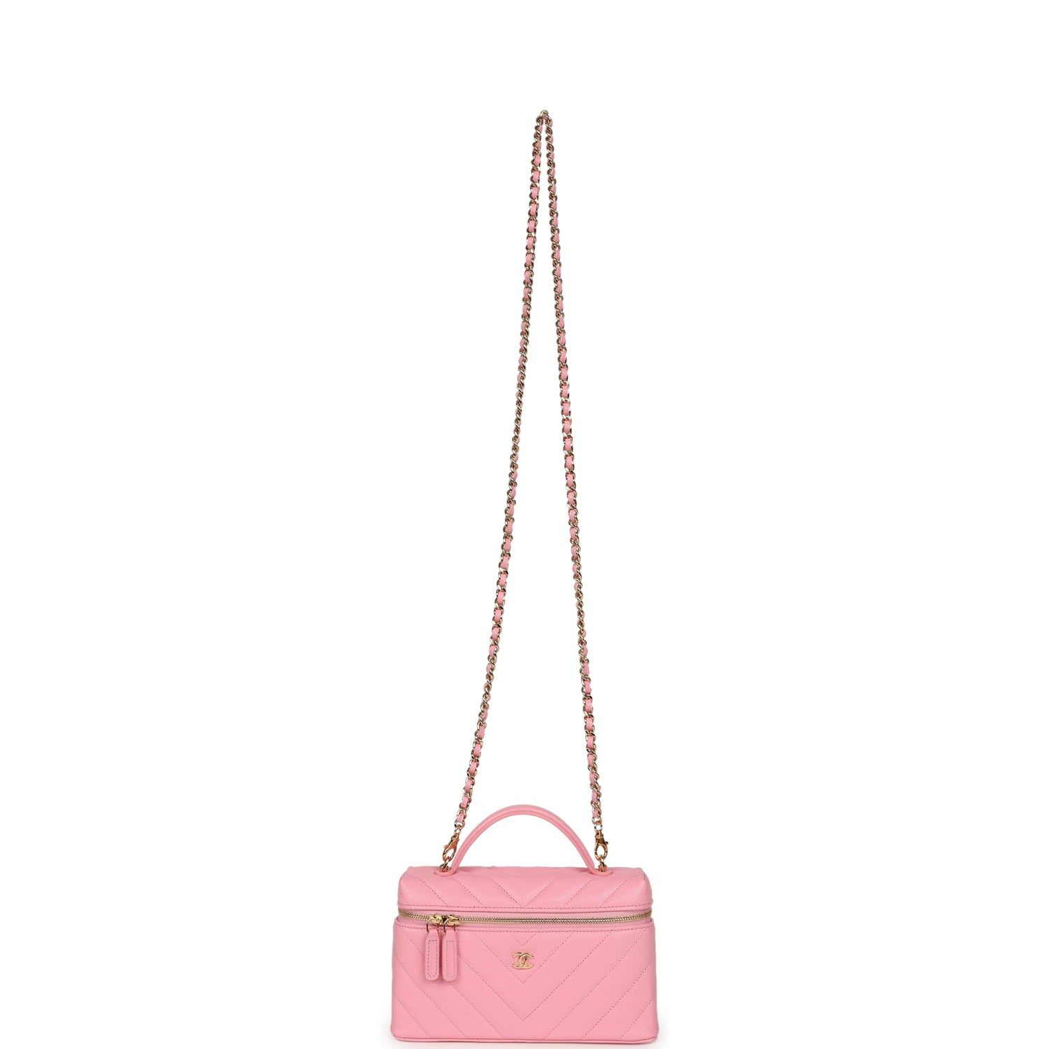 chanel-sleek-chevron-top-handle-long-vanity-case-with-chain-pink-shiny-caviar-gold-metal