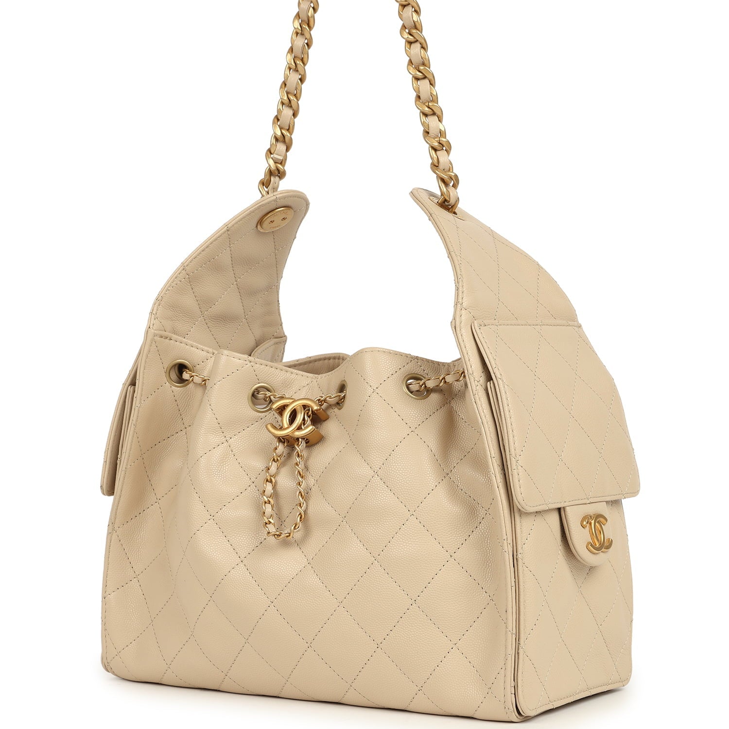 pre-owned-chanel-small-25-hobo-bag-beige-caviar-antique-gold-metal
