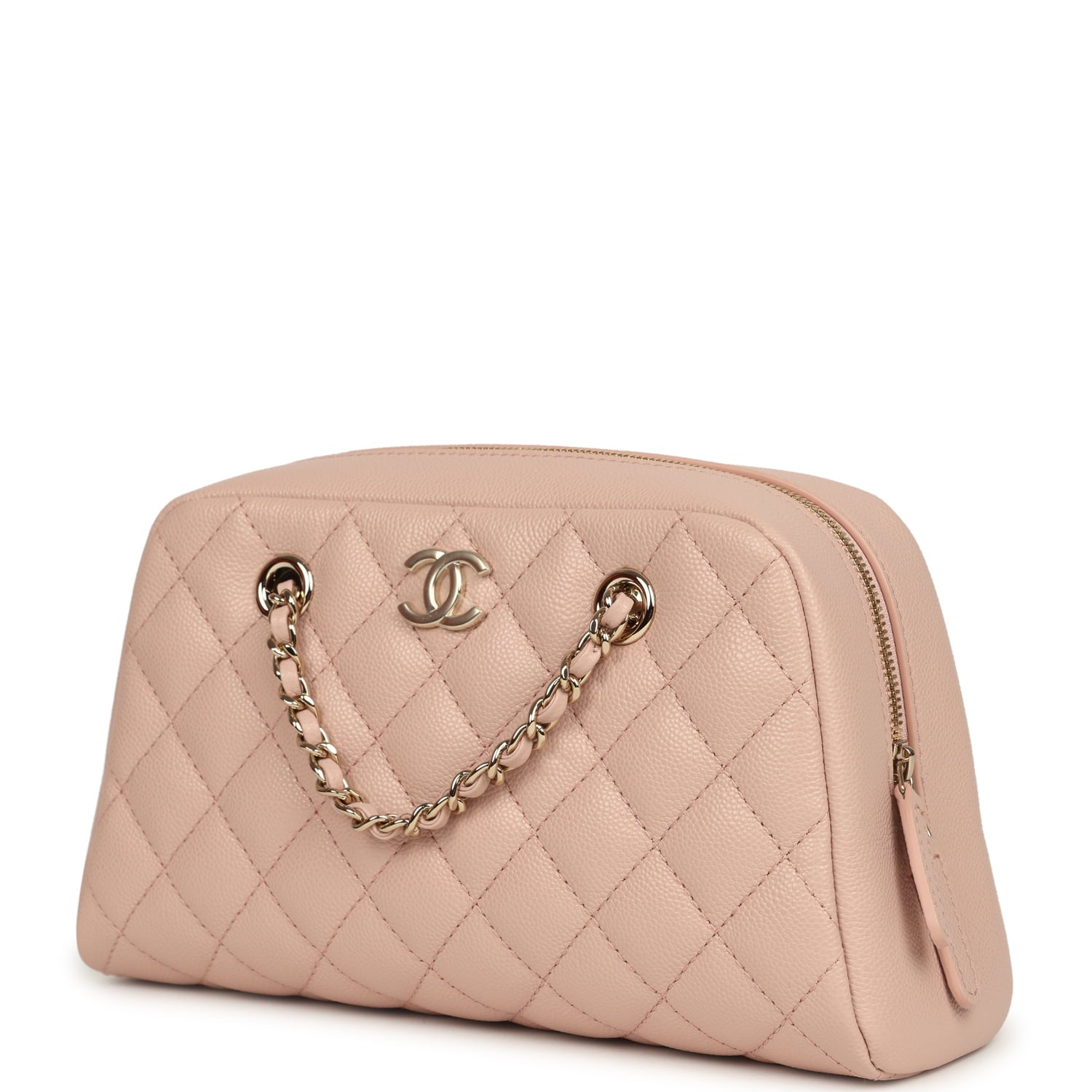 chanel-small-bowling-clutch-with-chain-straps-pink-shiny-caviar-light-gold-metal