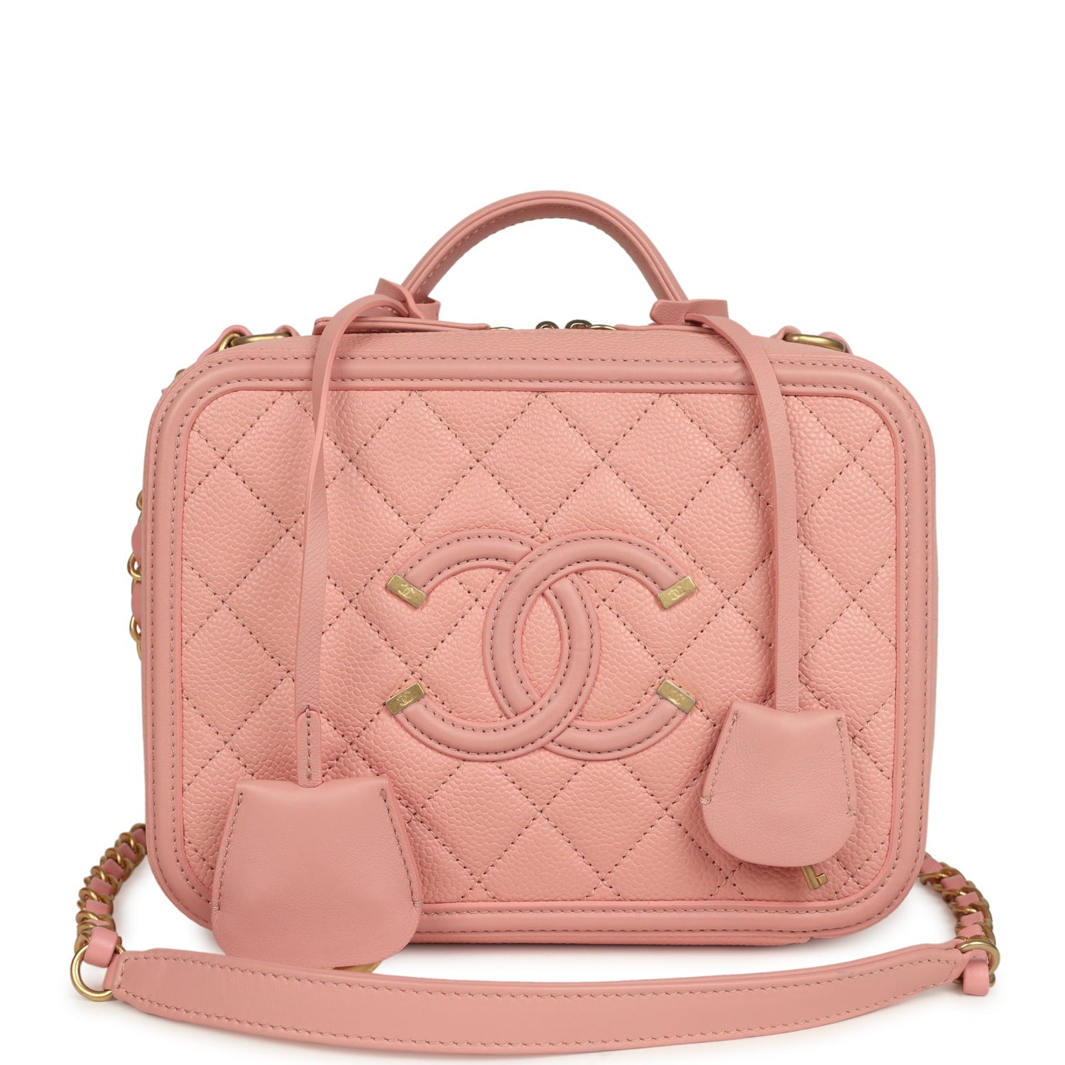 pre-owned-chanel-medium-cc-filigree-vanity-case-pink-caviar-brushed-gold-metal