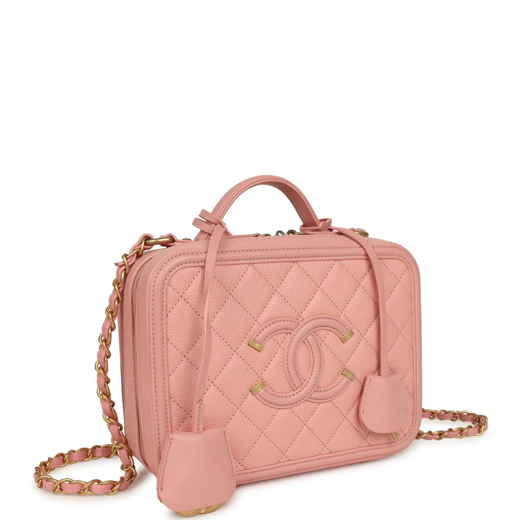 pre-owned-chanel-medium-cc-filigree-vanity-case-pink-caviar-brushed-gold-metal