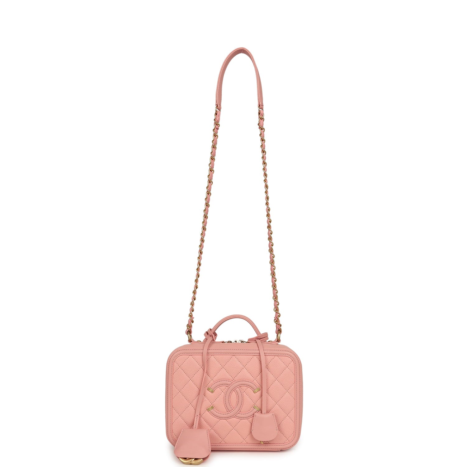 pre-owned-chanel-medium-cc-filigree-vanity-case-pink-caviar-brushed-gold-metal