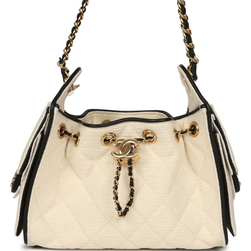 chanel-mini-25-hobo-bag-ecru-canvas-and-black-calfskin-gold-metal