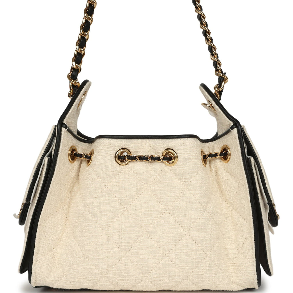 chanel-mini-25-hobo-bag-ecru-canvas-and-black-calfskin-gold-metal