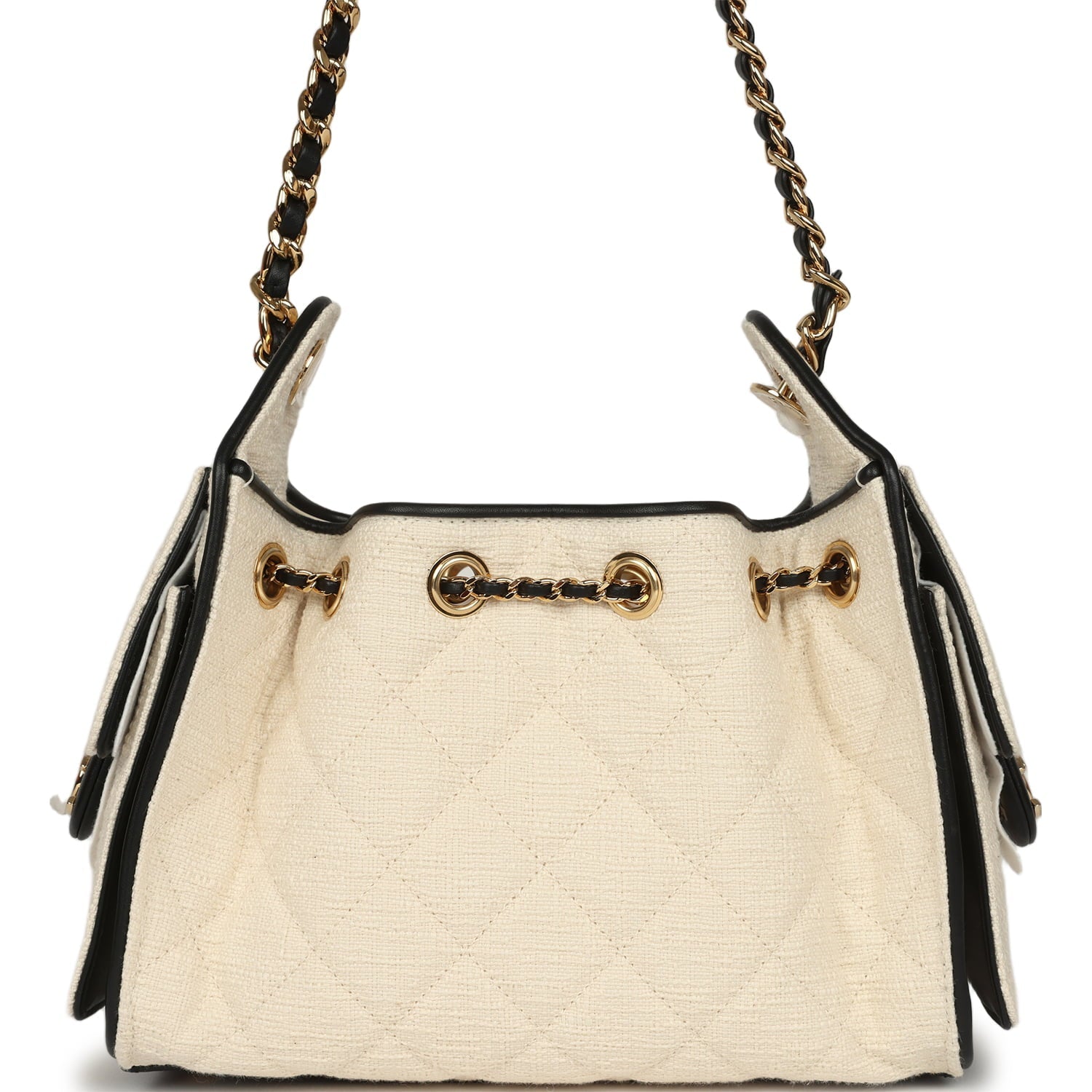 chanel-mini-25-hobo-bag-ecru-canvas-and-black-calfskin-gold-metal