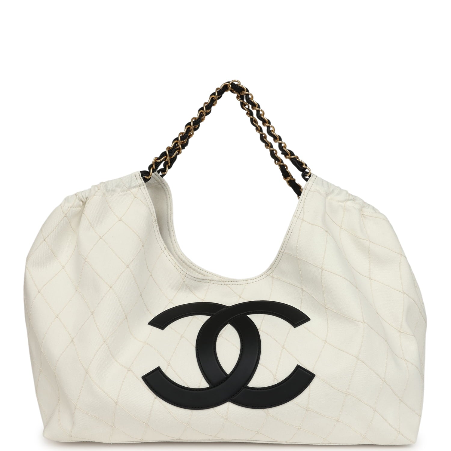 chanel-maxi-coco-beach-cambon-hobo-bag-white-denim-and-black-calfskin-brushed-gold-metal