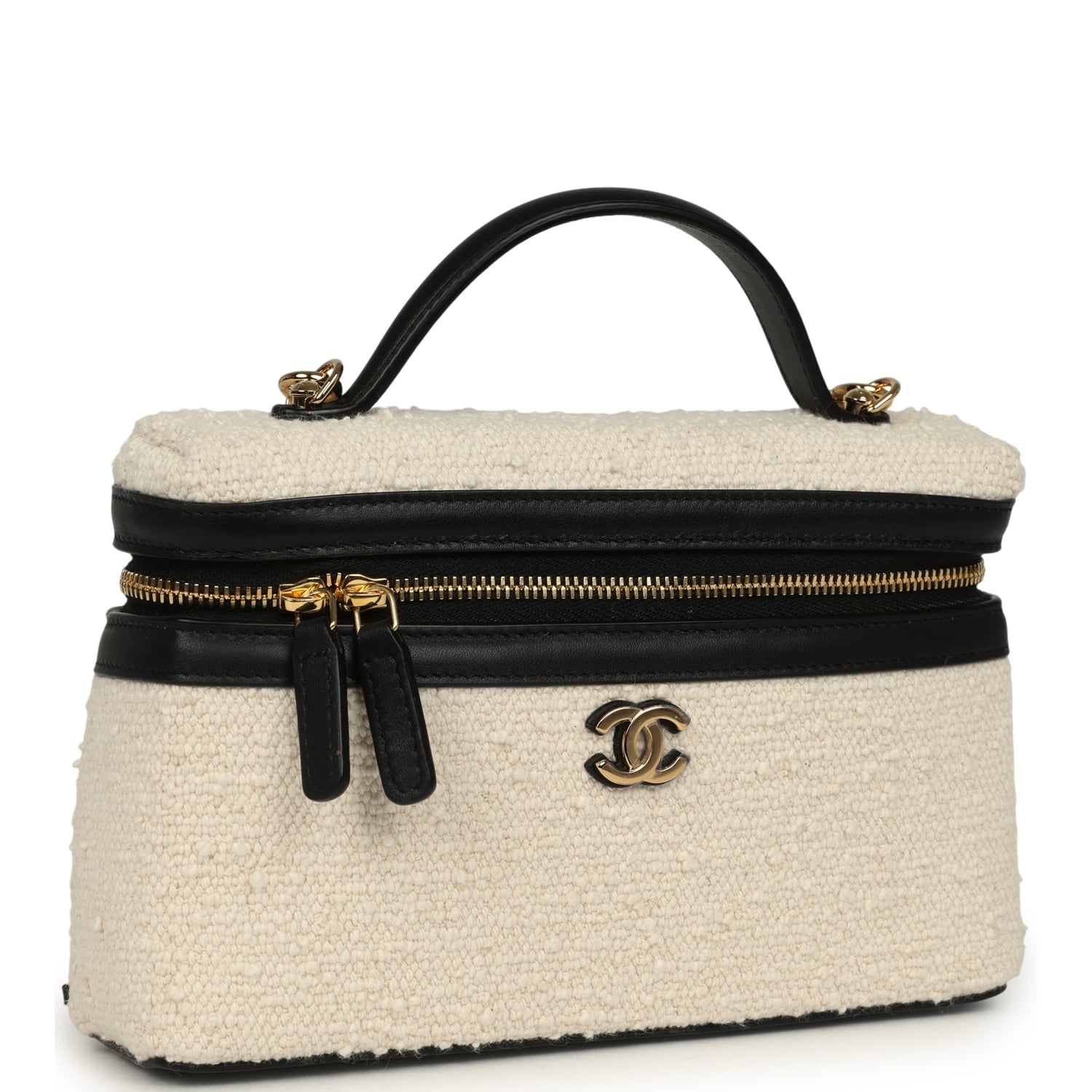 chanel-coco-beach-top-handle-long-vanity-case-with-chain-ecru-tweed-and-black-calfskin-gold-metal