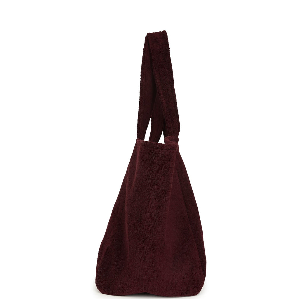 chanel-coco-beach-cc-beach-tote-bag-towel-set-burgundy-terry-silver-metal