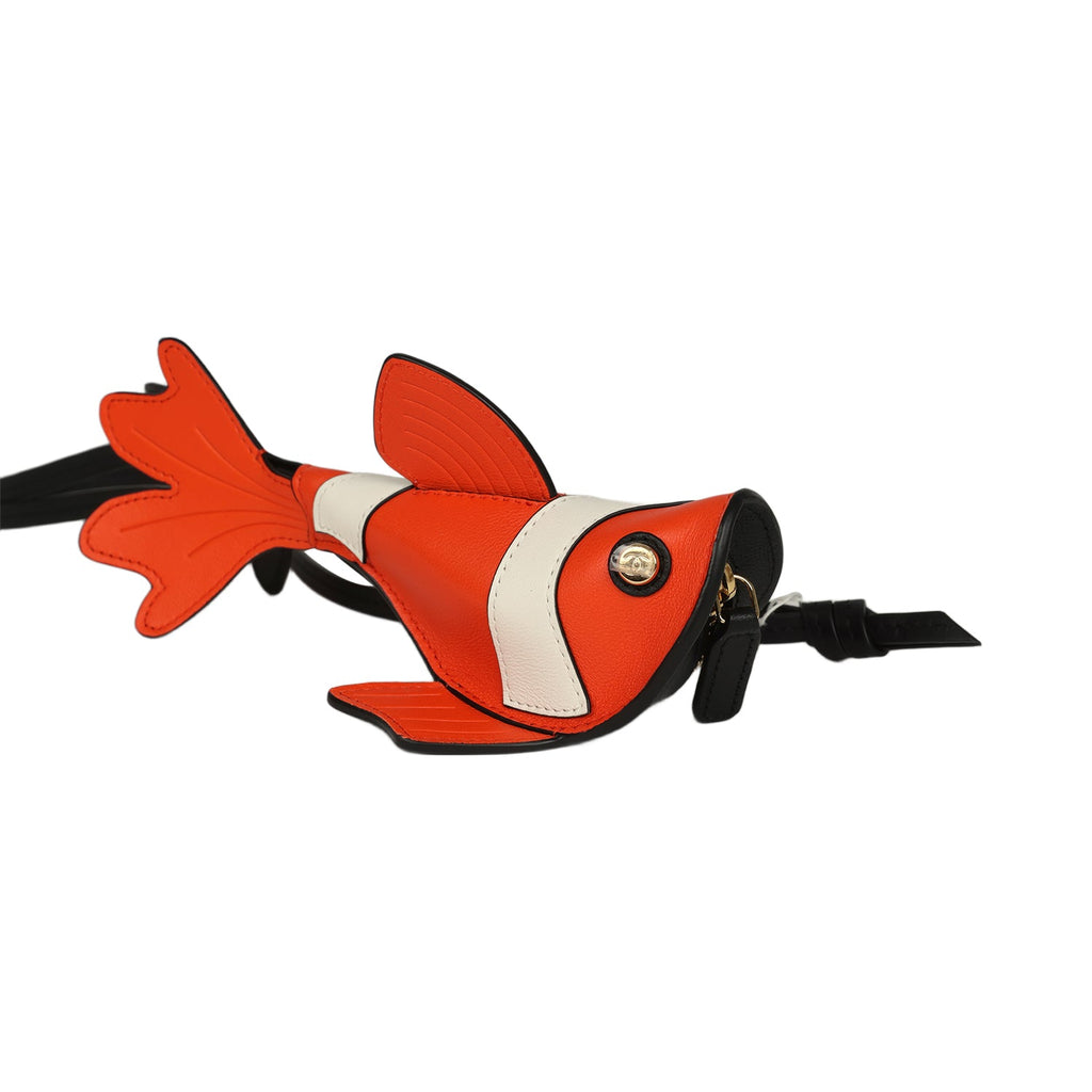 chanel-coco-beach-mini-clownfish-bag-charm-orange-white-black-lambskin-gold-metal