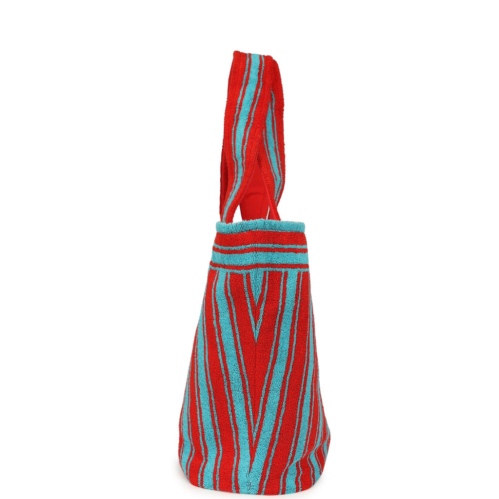 chanel-coco-beach-cc-striped-beach-tote-bag-towel-set-red-and-turquoise-terry-silver-metal