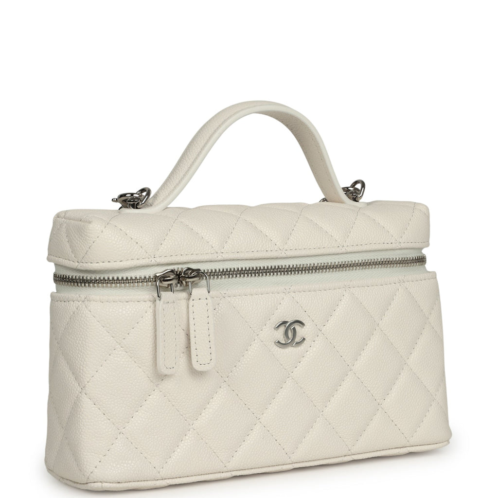 chanel-top-handle-long-vanity-case-with-chain-white-shiny-caviar-silver-metal